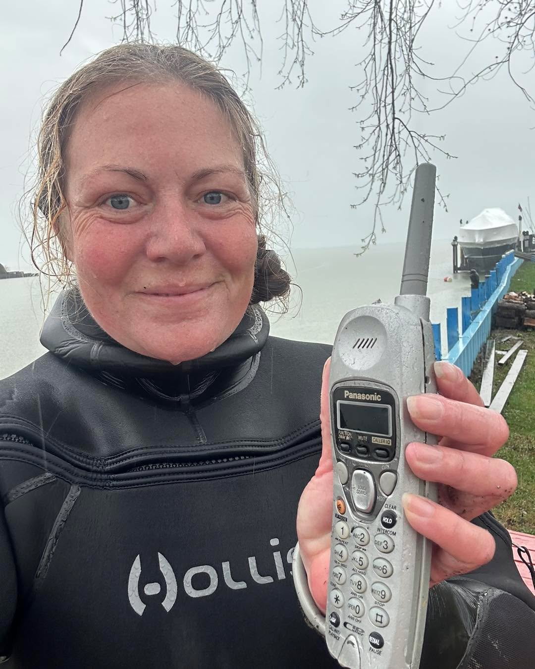 Today I checked out the seawall area of a house that Mike recently bought, to see if it was safe to bring a boat to. It was not. We removed a ladder, tons of rope, a cinder block, old fishing net, a tipped over piling, and a bunch of other hazards. My favorite find was this old home phone! I have a big collection of cell phones I’ve found, but this is my first one like this. I wonder what phone call inspired the owner to throw the phone in 🤔
.
.
#recoverydiving #lakestclair #greatlakesstate #detroitriver #stclairshores #clintonriver #harrisontownship #boattown #algonac #stclair #metrobeach #michiganboating #puremichigan #michiganmarinas #metaldetector #newbaltimore #safeharbormarinas #boatmichigan #bellemaer