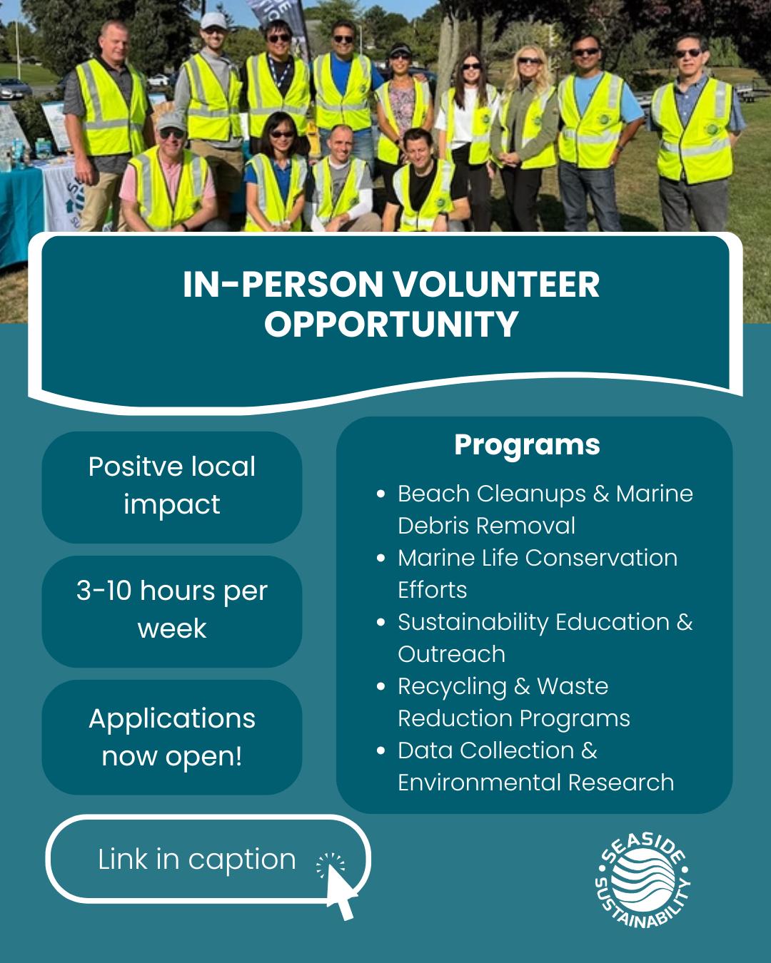 Our oceans need YOU!
Join us at Seaside Sustainability as an in-person volunteer in Gloucester, MA and make a real impact.
Every small action adds up to healthier oceans and a stronger community. Get involved, meet like-minded people, and help protect what you love.
🌐 Learn more and sign up by visiting the Seaside Sustainability website → head to the “People” tab and click “Volunteer” OR visit this link to fill out our application form: https://docs.google.com/forms/d/e/1FAIpQLSf6VgffbyoB50m764IdqlpCxfB88EOA2ek_Ml5eIitIiEMOaw/viewform
#seasidesustainability #NewEnglandCoast #LocalVolunteers #OceanConservation #MarineConservation #ProtectOurOceans ##Massachusetts