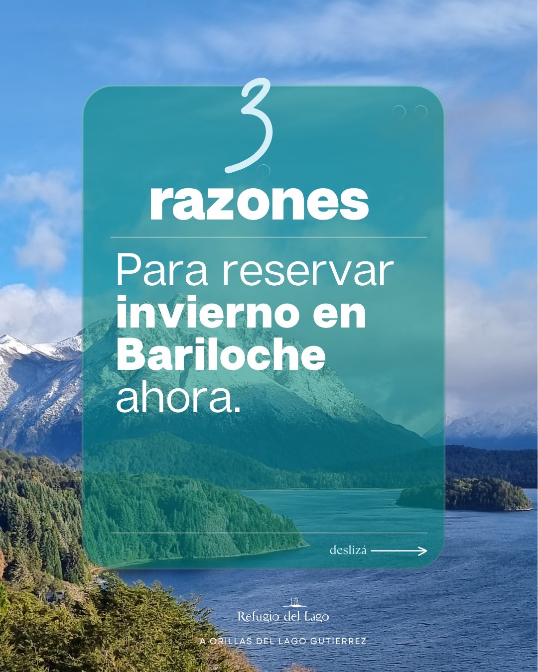 Si estás pensando en venir a Bariloche en invierno… este es el momento de decidir.
❄️ Las mejores fechas se reservan primero
💰 Los precios cambian con la demanda
🏡 Y las mejores opciones no esperan
Mientras el otoño empieza a despedirse,
el invierno ya se empieza a llenar.
📲 Escribinos y asegurá tu lugar en Refugio del Lago
antes de que se complete.