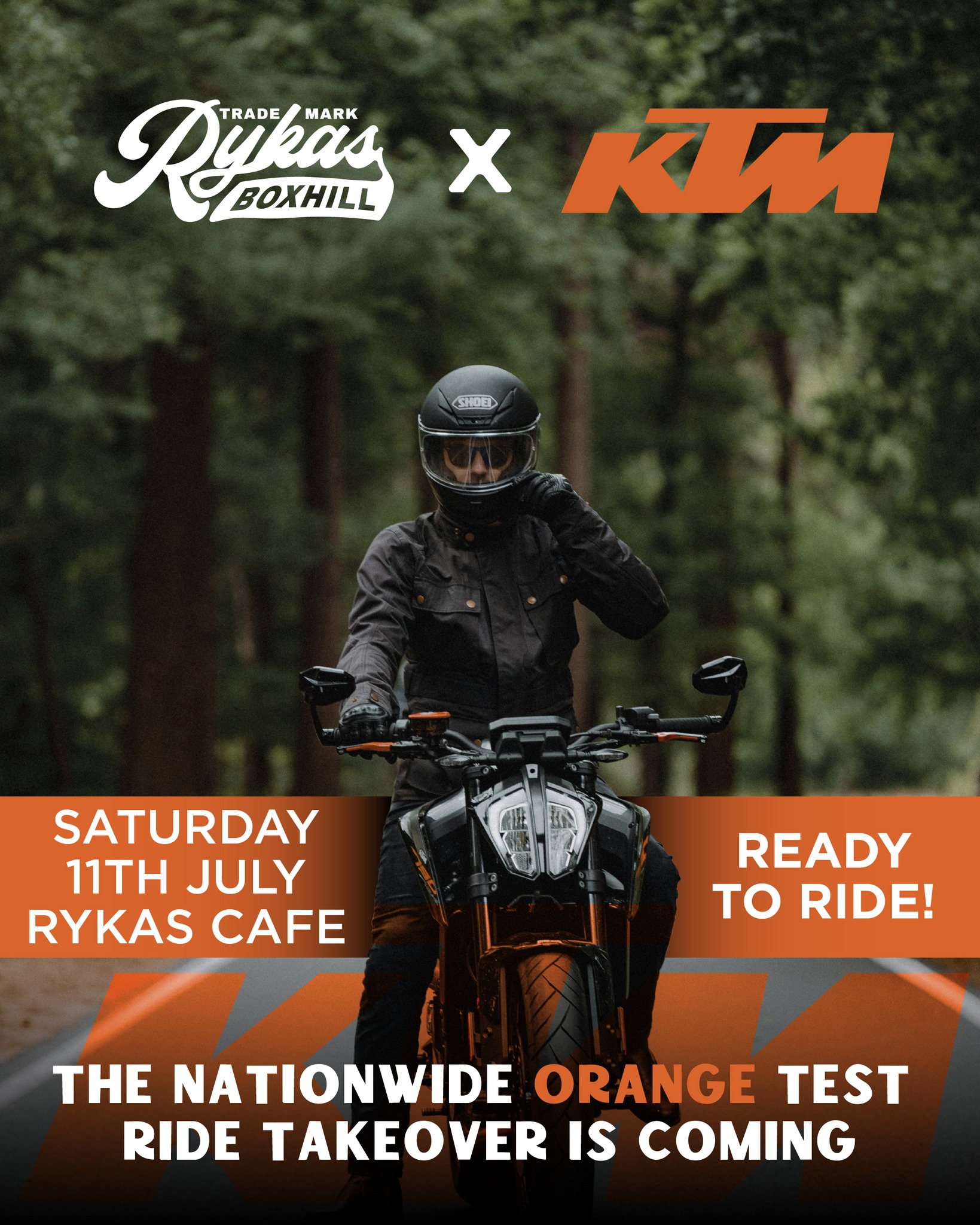 Join KTM at Rykas on Saturday 11th July to test ride their newest range!
PLUS every test rider walks away with free KTM merch, who doesn’t love a freebie?
Book now via our website or the link in our bio!
#ktm #rykascafe #rykasboxhill #dorking #boxhill #rykas