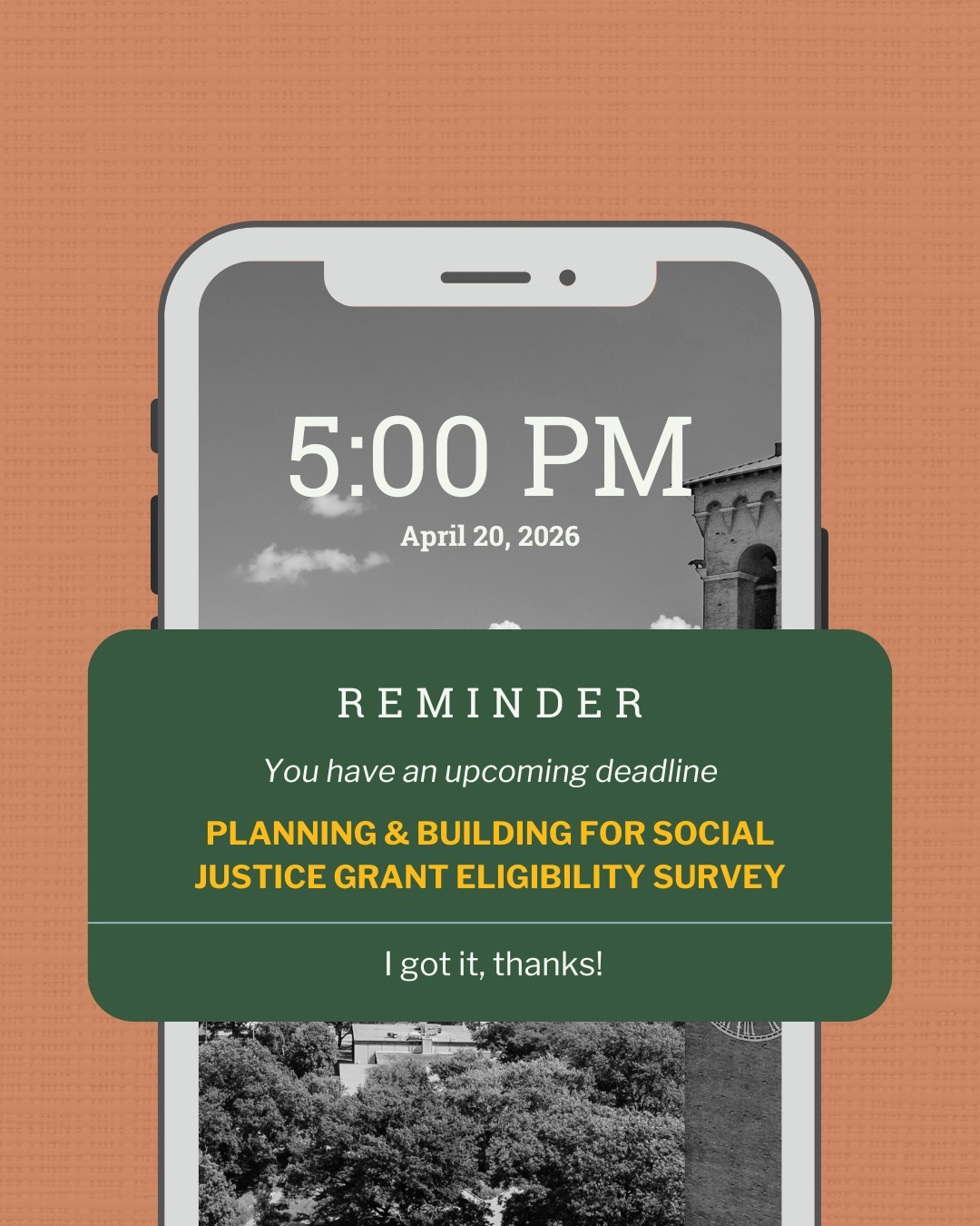 THREE DAYS LEFT! The eligibility survey for the Planning & Building for Social Justice Grant closes in 3 days.
If you’ve been thinking about applying or know an organization that should, now is the time!
The survey takes about 15 minutes and is the first step of the grant process. Link in bio. April 20th is the deadline.
#LeeverFoundation #WaterburyCT #GrantOpportunity #SocialJusticeGrants #ConnecticutGrants