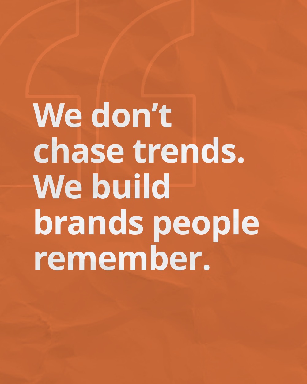 Built to last. Not just to trend.
.
.
.
#MarketingExperts #OctagonMedia #BrandStrategy #ResultsDriven #BuildYourBrand