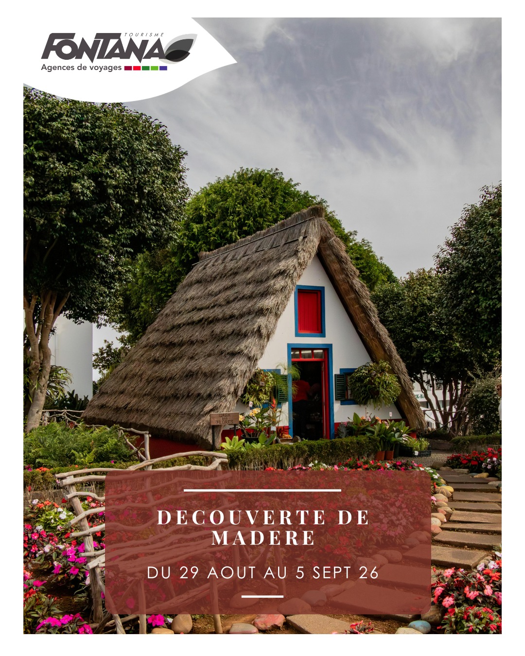 🌴✈️ MADÈRE – L’ÎLE AUX FLEURS VOUS ATTEND !
Du 29 aout au 5 septembre 2026
Partez à la découverte de Madère, un véritable jardin flottant au cœur de l’Atlantique 🌊
Entre montagnes spectaculaires, villages authentiques et panoramas à couper le souffle, ce voyage est une invitation à l’évasion totale 🌺
✨ Le programme :
Découverte de Funchal et ses jardins botaniques
Panoramas incroyables depuis les sommets de l’île
Falaises vertigineuses et villages de pêcheurs
Nature luxuriante et climat doux toute l’année
Une île entre mer et montagne, idéale pour se ressourcer
💚 Madère, c’est l’équilibre parfait entre nature, découverte et douceur de vivre.
📍 Départ depuis Lyon sur vols directs
🧳 Voyage organisé et pensé pour votre confort
🌍 Une destination idéale pour tous les amoureux de nature et de paysages grandioses
👉 Places limitées – Informations & reservations en agence ou sur notre site internet.
#Madère #VoyageSurMesure #IleAuxFleurs #Voyage2026 #FontanaTourisme #CircuitMadère #VoyageNature #Evasion