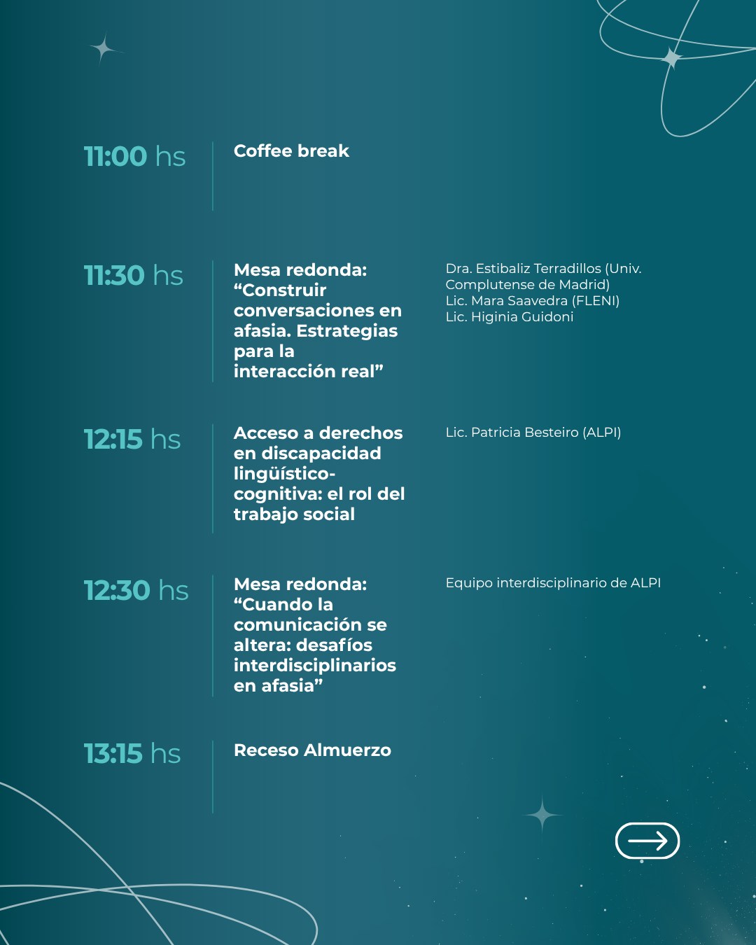 Compartimos el programa de las III Jornadas Científicas de ALPI:
Fonoaudiología en el paciente adulto neurológico
Una propuesta orientada a la actualización, el intercambio interdisciplinario y la reflexión sobre la práctica clínica.
📆 Viernes 15 de mayo
🕛 9 a 17 h
📍 Aula Magna - UTN
✍️ Inscripción: Link en bio
#ALPI #JornadasALPI #Fonoaudiología #Neurorehabilitación