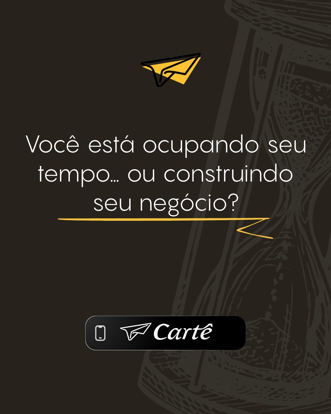 Responder mensagens, postar conteúdo, acompanhar demandas…
Tudo isso é necessário mas não é suficiente.
Crescimento exige:
• Pensar estratégia.
• Tomar decisões.
• Estruturar processos.
Quem só executa, não evolui.
