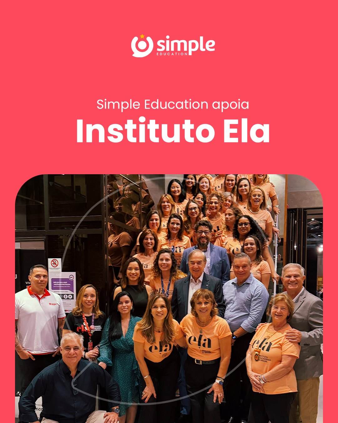 A Simple Education acredita que transformar vidas vai além da sala de aula. Por isso, temos orgulho de apoiar o @ela_instituto , que empodera mulheres, promove autonomia e abre caminhos para novas oportunidades. Juntas, estamos contribuindo para um futuro mais justo, seguro e igualitário para todas as mulheres. #SimpleEducation #VersoEducação #InstitutoElas #ResponsabilidadeSocial