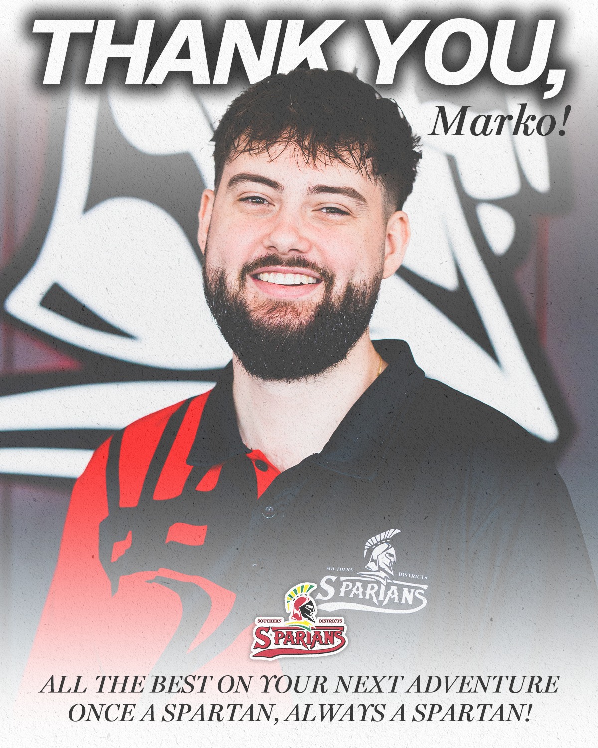 𝗧𝗵𝗮𝗻𝗸 𝘆𝗼𝘂 𝗠𝗮𝗿𝗸𝗼!
Although it was only for a short period of time, Spartans Basketball would like to acknowledge and thank Marko Savic as he moves on from his role within the association.
During his 2 stints with Spartans, Marko has played an important role in the development of our junior athletes and the continued growth of our program. His commitment to high standards, player development, and building a strong team culture will have a lasting impact across the club.
Marko’s energy, professionalism, and ability to connect with players and families have been highly valued, and he has contributed to creating an environment that supports both performance and enjoyment of the game.
On behalf of everyone at Spartans Basketball, we thank Marko for his dedication and contribution, and we wish him all the best in his next chapter in Europe.