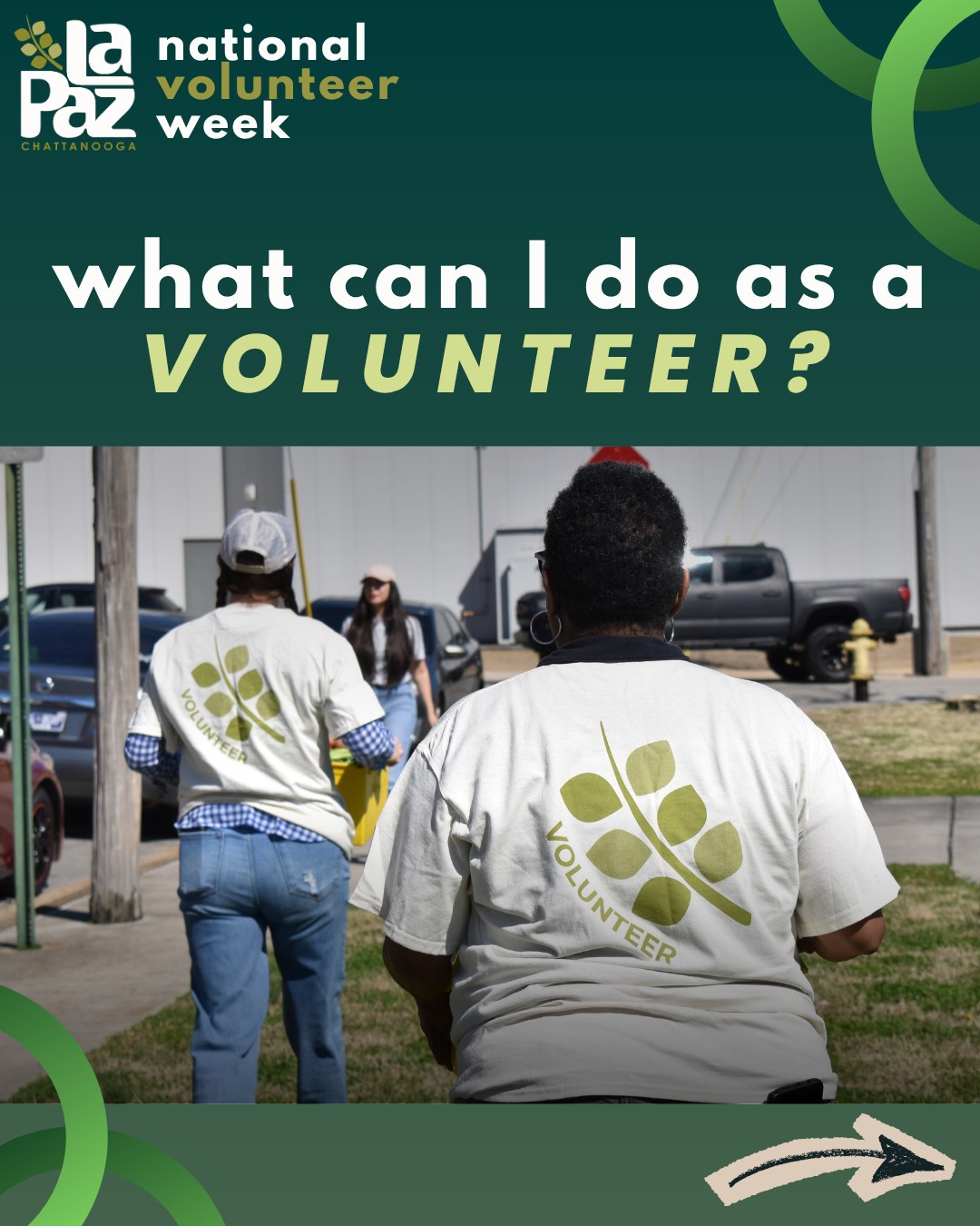 ยฟTe interesa colaborar como voluntario con nosotros... pero no sabes muy bien en quรฉ puedes ayudar? ยกAquรญ tienes una pequeรฑa lista de nuestras oportunidades de voluntariado!๐
Ya seas un experto en espaรฑol o simplemente quieras echarle una mano a tus vecinos, tenemos muchas oportunidades en las que los voluntarios pueden crear vรญnculos con los miembros de nuestra comunidad latina mientras apoyan a nuestro equipo.โ
ยกรnete a nuestro equipo de ensueรฑo de voluntarios echando un vistazo a nuestra pรกgina web aquรญ -> https://www.lapazchattanooga.org/es/volunteer