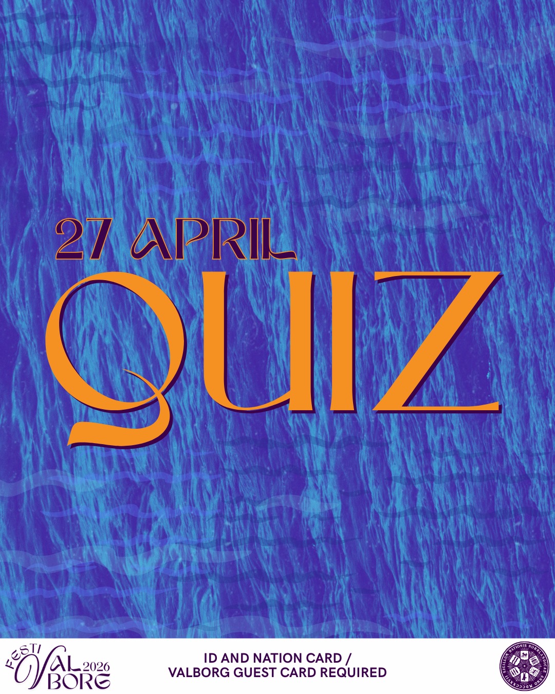 🌄Gnugga igång geniknölarna - det har blivit dags för QUIZ på Liveborg! 🌄
Kan första Festivalborgsdagen bli bättre? Knappas! Välkomna på quiz på Orvars krogs uteservering. Så, ta med vännerna och kamma hem fina priser!
Datum: 27 april
Tid: 16:00-19:00
Plats: Orvars krogs uteservering
Tema: Valborg
Max 5 lagmedlemmar per lag. Ingen anmälan krävs, men antalet quizlag är begränsat. Först till kvarn gäller.
ID och nationskort krävs.
___
🌄Put your thinking cap on - it’s time for QUIZ on Liveborg! 🌄
Could the first Festivalborg day get any better? Doubtful! Welcome to our quiz at Orvars krog’s outdoor patio. SO, bring your friends and win the fine prices!
Date: April 27th
Time: 16:00-19:00
Location: Orvars krog’s outdoor patio
Theme: Valborg
A maximum of 5 team members per team. No registration needed, but the number of quiz teams is limited. First come first served.
ID and nation card required.