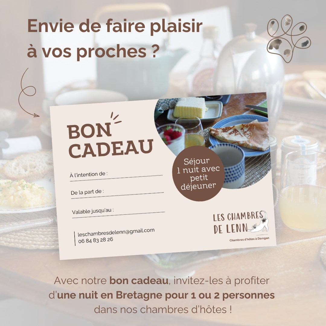 L'une ou l'un de vos proches a besoin d'une cure de soleil et de mer ? 🌞
Vous êtes au bon endroit ☺
Offrez une ou plusieurs nuit(s) aux chambres de Lenn à Damgan 🌃🛌
Contactez nous, on s'occupe du reste 🥰 !
Pour en savoir plus, rendez-vous sur le site 👉🏼 www.leschambresdelenn.com
➡️ Réservation par mail 📩 : leschambresdelenn@gmail.com ou par téléphone 📞 : 06 84 83 28 26
#bretagne #damgan #morbihan #chambresdhotes #spring #printemps