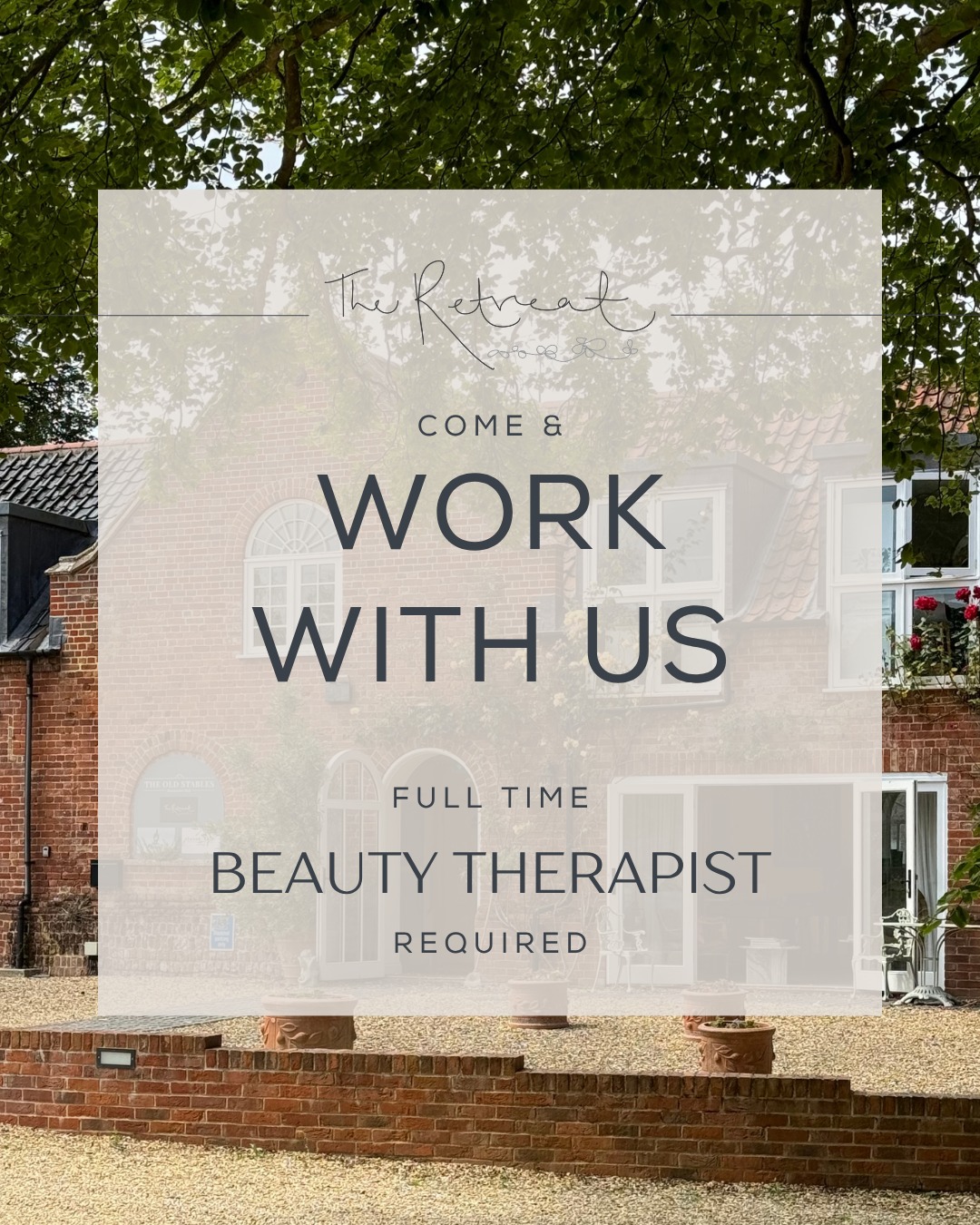 We are on the look out for a new full time Beauty Therapist to join The Retreat family!
The perfect candidate will have at least two years of experience working in a salon or spa environment and will also have an eagerness to embrace new skills.
We need someone who can hit the ground running, is a team player and who can bring a caring nature to their work. As a member of The Retreat family you will provide expert knowledge and care to a loyal client base, and help us to make sure that new customers are welcomed with open arms.
If you think that this sounds like you or someone you know, drop us an email to hello@retreat-spa.co.uk
We can't wait to hear from you!
#TheRetreatBeautySalon #NorthNorfolkBeautySalon #NewJob