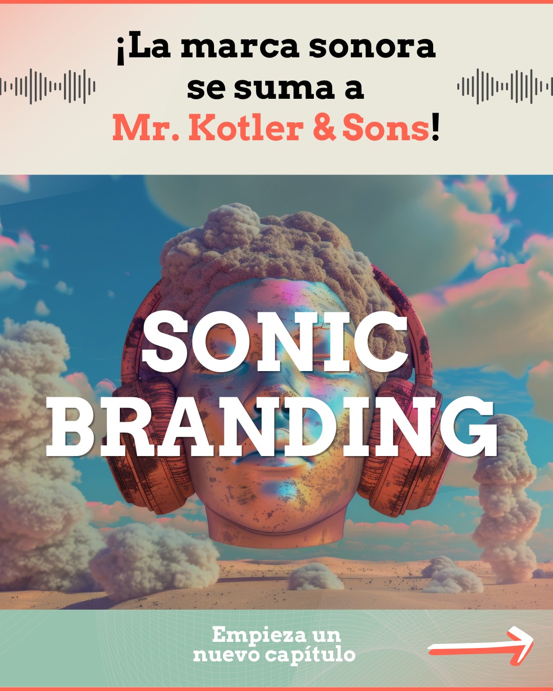 Hoy damos un paso más. ✨
Imagina reconocer una marca sin verla. Solo por cómo suena.
En Mr. Kotler & Sons, exploramos una nueva dimensión en la construcción de marca: el sonido.
Hoy lanzamos oficialmente el área de Sonic Branding. 🚀
Un paso natural en la evolución de la marca, y el comienzo de una nueva etapa.🔊
→ Descúbrelo en nuestra web
https://www.mrkotler.com.mx/es/sonic-branding
#sonicbranding #soniclogo #audiologo #ᴍᴀʀᴋᴇᴛɪɴɢᴅɪɢɪᴛᴀʟ #marketingdigital #audiobranding #AudioBranding