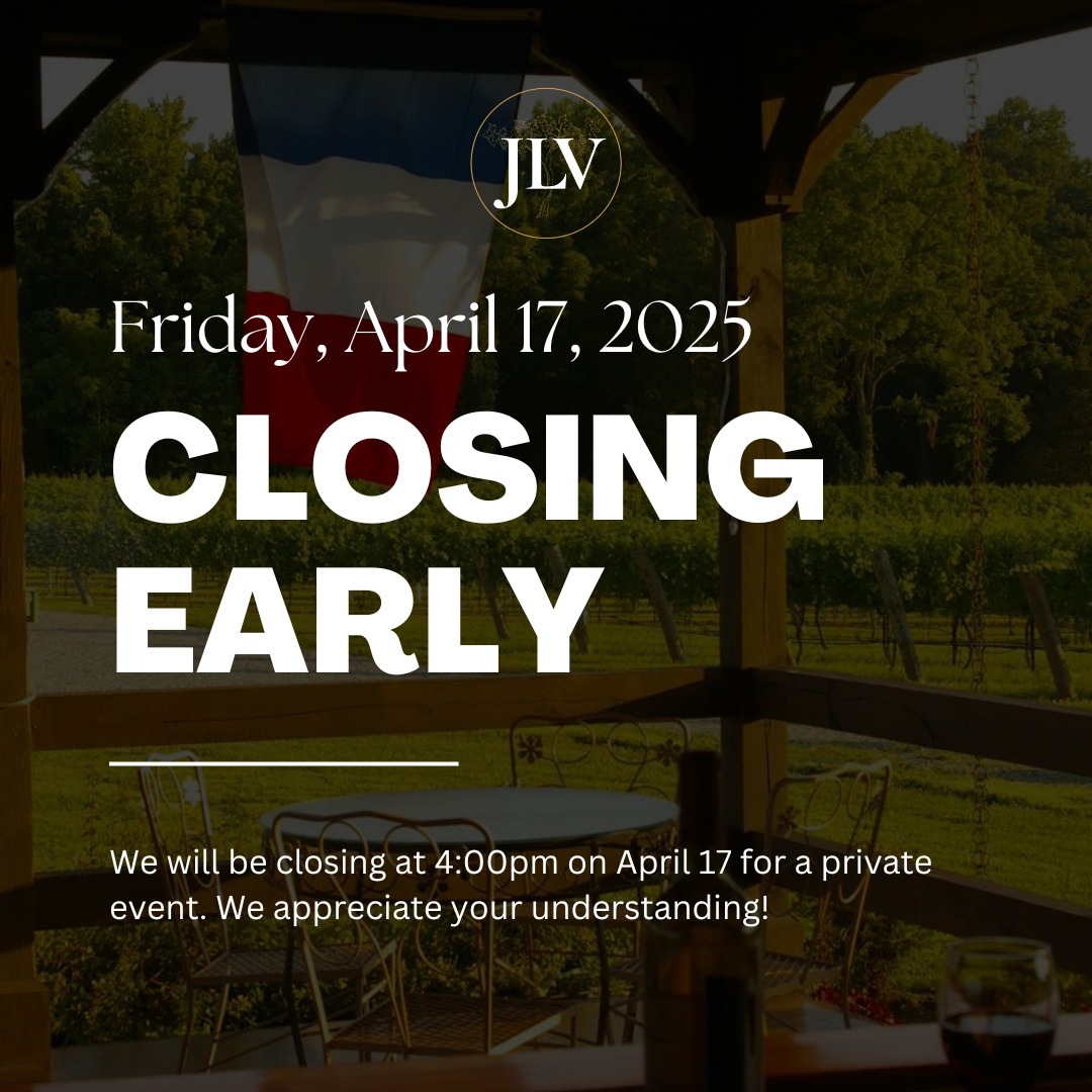 As a reminder, we will not have any music or food trucks today as we are closing at 4:00pm for a private event. Live music this weekend will be on Saturday, April 18 from 2-4pm. Picnics and snacks welcome! 🍷