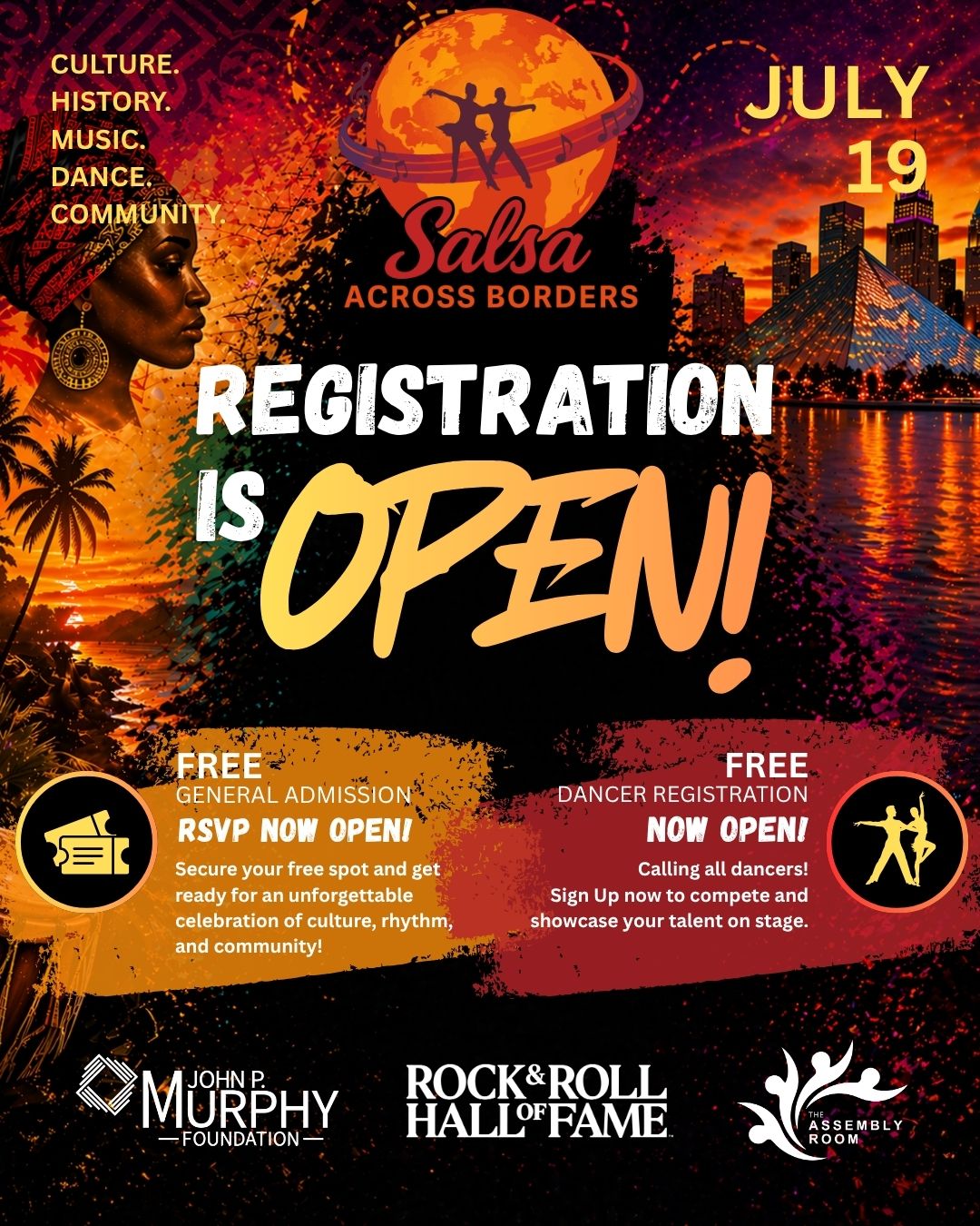 We’re back… and registration is NOW OPEN.
The Assembly Room returns for our annual Salsa Across Borders 2026, in partnership with Rock & Roll Hall of Fame!
Salsa Across Borders is a free community and family day filled with culture, history, music, rhythm, and connection… all in one place.
Free RSVP is live
Dance competition registration is OPEN for those ready to take the floor and compete to win!
Whether you’re coming to vibe, learn, or bring the heat… there’s a place for you here.
Don’t wait. The rhythm is already moving.
Register now: https://www.assemblecle.com/event-details/2026-salsa-across-borders
Link in bio
#SalsaAcrossBorders #RockHall #Salsa #Dance #Cleveland #SummerVibes #Community #Festival