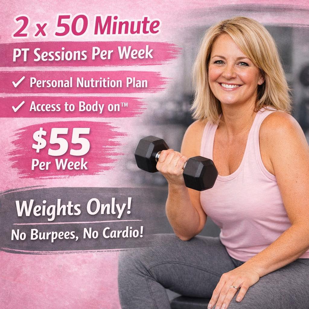 🌸 All in one Personal training program
Includes Personal nutrition plan designed with the foods you choose
Access to Body On™️ Learning program
We want you to succeed at your goals long term and help you change your lifestyle into a healthier one so we give you the tools to achieve them.
Real women, real training, real results
Message Jo via the page to book your spot or check out our website for more info and FAQ’s
Optibods.com.au