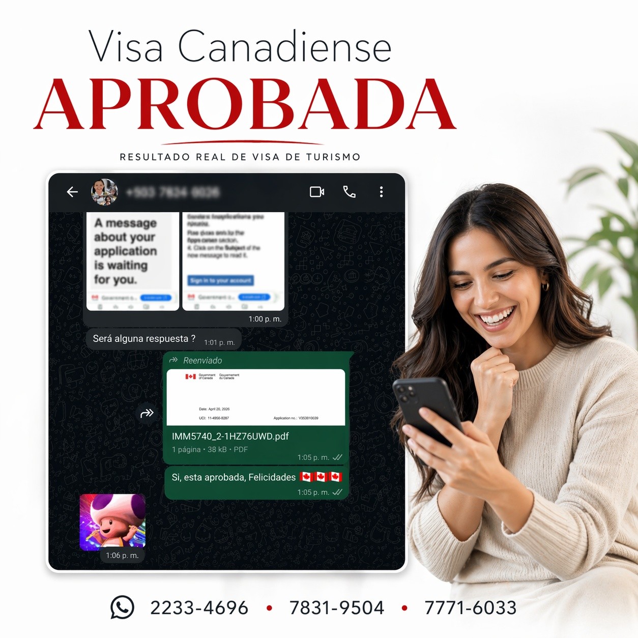 En Legal Visa trabajamos con casos reales y resultados reales 🇨🇦
Hoy compartimos una nueva visa de turismo aprobada, reflejo de un proceso bien asesorado y llevado paso a paso.
Cada solicitud es diferente, por eso te brindamos orientación clara y profesional durante todo el proceso.
📞 2233-4696 • 7831-9504 • 7771-6033