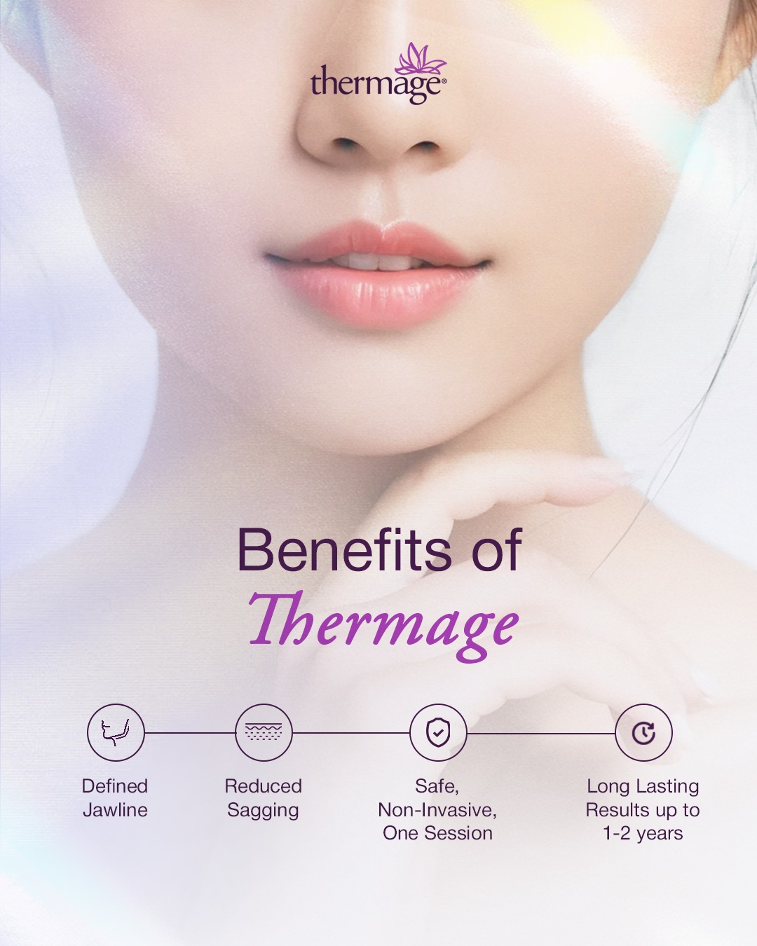 When it comes to the jawline, maintaining a crisp, firm profile is about more than just surface care - it’s about reinforcing the skin’s internal structure.
Thermage offers a sophisticated approach to skin tightening. By delivering precise radiofrequency energy deep into the dermal layers, it encourages your skin to lift and tighten from within. It doesn't just address the area under the chin; it revitalizes the very foundation of your lower face.
THFLX.0024.SG.26 v1.0
𝘛𝘩𝘦𝘳𝘮𝘢𝘨𝘦®️ 𝘍𝘓𝘟 𝘪𝘴 𝘢 𝘳𝘦𝘨𝘪𝘴𝘵𝘦𝘳𝘦𝘥 𝘮𝘦𝘥𝘪𝘤𝘢𝘭 𝘥𝘦𝘷𝘪𝘤𝘦 𝘪𝘯𝘵𝘦𝘯𝘥𝘦𝘥 𝘧𝘰𝘳 𝘶𝘴𝘦 𝘣𝘺 𝘲𝘶𝘢𝘭𝘪𝘧𝘪𝘦𝘥 𝘩𝘦𝘢𝘭𝘵𝘩𝘤𝘢𝘳𝘦 𝘱𝘳𝘰𝘧𝘦𝘴𝘴𝘪𝘰𝘯𝘢𝘭𝘴 𝘰𝘯𝘭𝘺. 𝘛𝘩𝘪𝘴 𝘮𝘢𝘵𝘦𝘳𝘪𝘢𝘭 𝘪𝘴 𝘧𝘰𝘳 𝘪𝘯𝘧𝘰𝘳𝘮𝘢𝘵𝘪𝘰𝘯𝘢𝘭 𝘱𝘶𝘳𝘱𝘰𝘴𝘦𝘴 𝘢𝘯𝘥 𝘥𝘰𝘦𝘴 𝘯𝘰𝘵 𝘤𝘰𝘯𝘴𝘵𝘪𝘵𝘶𝘵𝘦 𝘮𝘦𝘥𝘪𝘤𝘢𝘭 𝘢𝘥𝘷𝘪𝘤𝘦. 𝘗𝘭𝘦𝘢𝘴𝘦 𝘤𝘰𝘯𝘴𝘶𝘭𝘵 𝘢 𝘭𝘪𝘤𝘦𝘯𝘴𝘦𝘥 𝘩𝘦𝘢𝘭𝘵𝘩𝘤𝘢𝘳𝘦 𝘱𝘳𝘰𝘧𝘦𝘴𝘴𝘪𝘰𝘯𝘢𝘭 𝘧𝘰𝘳 𝘱𝘦𝘳𝘴𝘰𝘯𝘢𝘭𝘪𝘴𝘦𝘥 𝘵𝘳𝘦𝘢𝘵𝘮𝘦𝘯𝘵 𝘨𝘶𝘪𝘥𝘢𝘯𝘤𝘦.
#ThermageFLX #TheOriginalRadiofrequency #SkinTightening