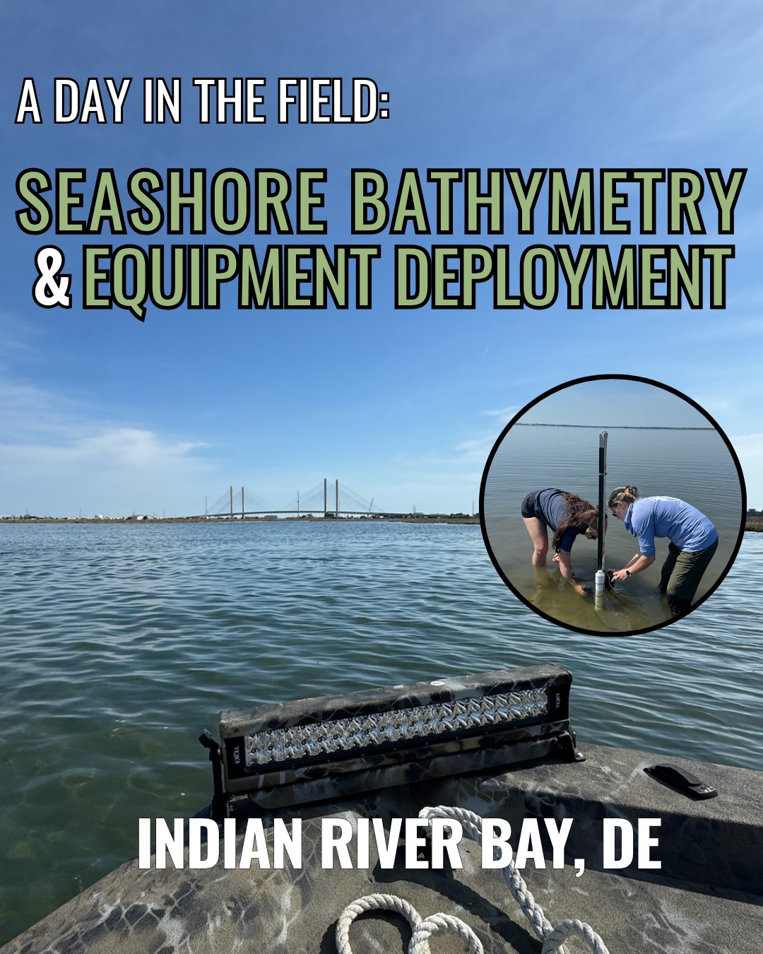A day in the field at Indian River Bay 🌊
We’re surveying the bay to establish baseline conditions and deploying continuous monitoring equipment to track water quality over time. By pairing bathymetry with real-time data on light, temperature, and salinity, we’re building a clearer picture of what this habitat can support.
That information is critical as we work toward restoring eelgrass (Zostera marina) in our inland bays. If we want restoration to succeed, we need to understand the system first: where conditions are suitable, where they’re not, and why.
This is the groundwork that turns restoration from trial-and-error into something strategic!
#SAV #Eelgrass #IndianRiverBay #WaterQuality #HabitatRestoration #Seagrass