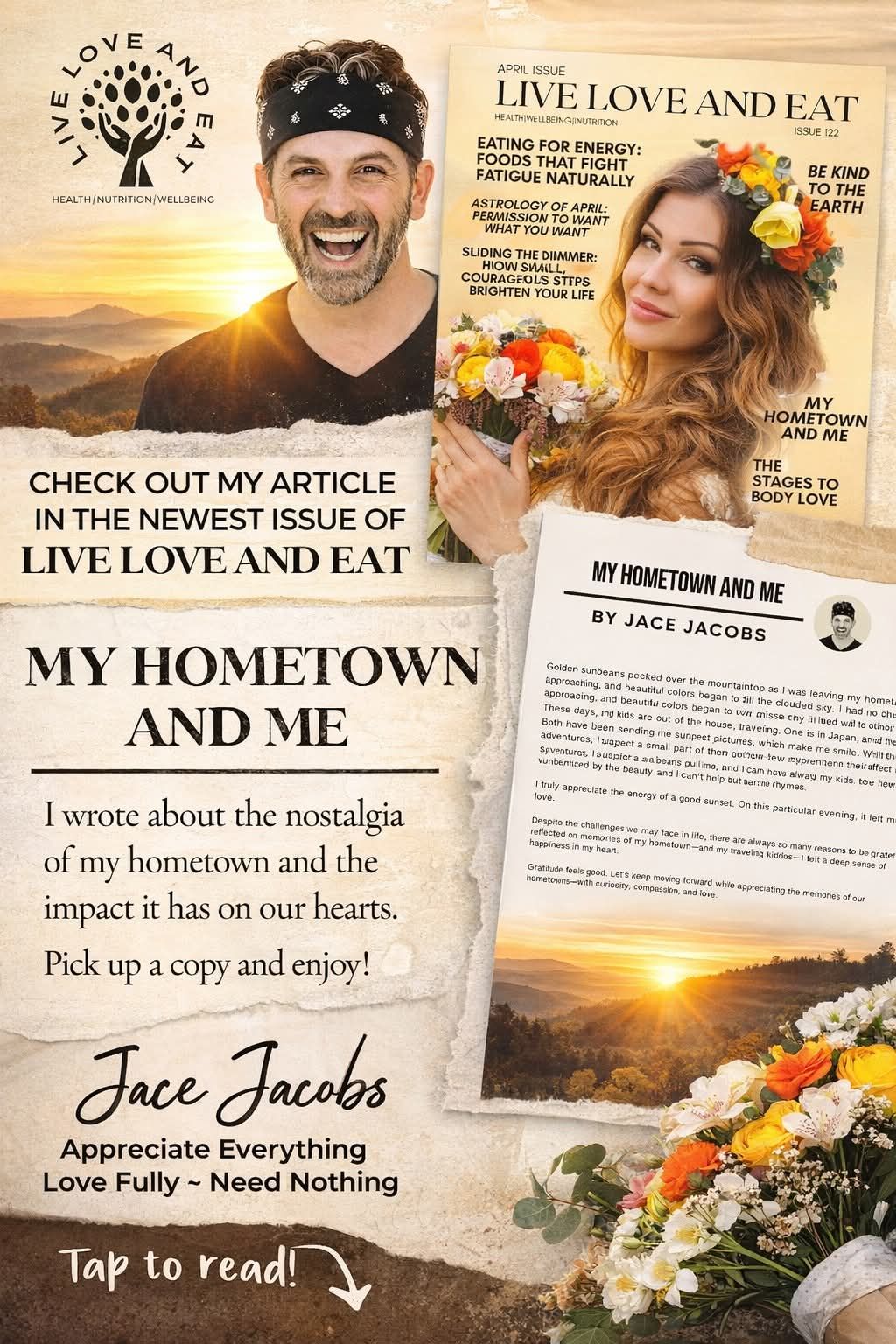 Read our latest article in our April Issue of Live Love and Eat Magazine. My Hometown and Me Written By Jace Jacobs
#liveloveandeat #poetry #poet