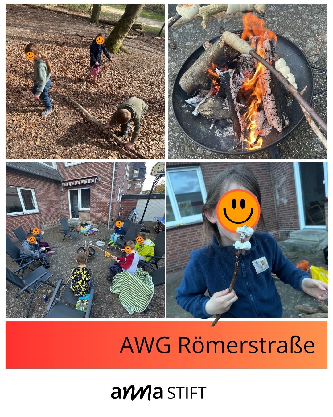 Osterfest voller Abenteuer – Waldtag & Lagerfeuer
Unser Osterfest in der AWG Römerstraße war in diesem Jahr etwas ganz Besonderes! Gemeinsam haben wir uns auf den Weg in den Wald gemacht und dort einen unvergesslichen Tag erlebt. Schon beim Sammeln der Stöcke für unser Lagerfeuer waren alle mit großer Begeisterung dabei – jeder wollte die besten und größten Äste finden. Dabei wurde viel gelacht, entdeckt und natürlich auch gespielt. Besonders das gemeinsame Fangen im Wald hat für richtig gute Stimmung gesorgt! 🌿😄
Nach all der Bewegung freuten sich alle auf das Highlight des Tages: unser Lagerfeuer. In gemütlicher Runde haben wir zusammen gesessen, Stockbrot über dem Feuer gebacken und leckere, fluffige Marshmallows geröstet. Die Kinder waren begeistert und haben diesen Moment sichtlich genossen. 🔥
Es war ein rundum gelungener Tag voller Natur, Abenteuer und Gemeinschaft – ein Ostererlebnis, das uns allen noch lange in Erinnerung bleiben wird. 💛
#annastift #lagerfeuer #waldtag #stockbrot