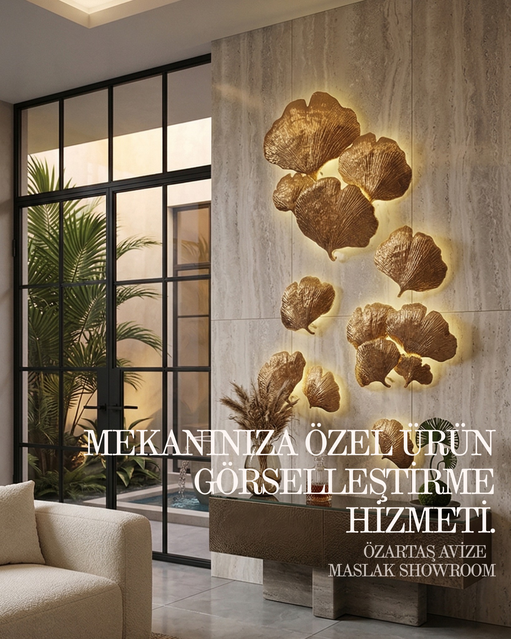 Mekanınıza Özel Ürün Görselleştirme Hizmeti✨
Evinizin ya da projenizin görsellerini, seçtiğiniz ürünleri mekanınıza görsel olarak yerleştirelim. Özartaş Creative Strategic Design bölümünden randevu alın, sizin için en doğru seçimi birlikte netleştirelim. Custom Product Visualization for Your Space✨
Let us visually place your selected products into your home or project images, so you can see how they fit in your space.
Book an appointment with the Özartaş Creative Strategic Design team, and let’s define the best choice for you together.