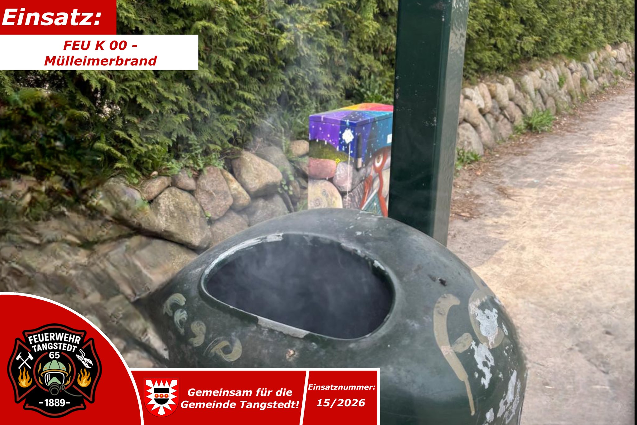 🚨 Nr. 15/2026
📆 18.04.2026, 11:44 Uhr
📟 FEU K 00 - Mülleimerbrand
🌐 OT Tangstedt / Hauptstraße
⚠Uns wurde ein brennender Mülleimer von Vorbeifahrern gemeldet, da diese jedoch keine Wasserflasche o. Ä. mit sich trugen und wir parallel mit einigen Kameraden die Grundausbildung des Amtes Bargteheide-Land begleiteten, übernahmen wir kurzer Hand das Ablöschen des Mülleimers. Nach knapp 10 Minuten waren wir wieder einsatzbereit zurück an der Wache.
Alarmierte Kräfte: FF Tangstedt
👍🏼Like=Vielen Dank an die Einsatzkräfte🧑🏼🚒🧑🏼🚒
Alle Einsätze findest du hier:
https://www.feuerwehr-tangstedt.de/einsaetze-2026
#feuerwehr #firefighter #freiwilligefeuerwehr #ehrenamt #retterherz #blaulicht #blaulichtfamilie #fireandrescue #einsatz #alarm #atemschutz #feuer #technischehilfeleistung #einsatzfahrzeug #löschfahrzeug #notruf #instagram #insta #instagramreels #reelsinstagram #reelsofinstagram #instagramreel #reels #kreisstormarn #schleswigholstein #feuerwehr #tangstedt