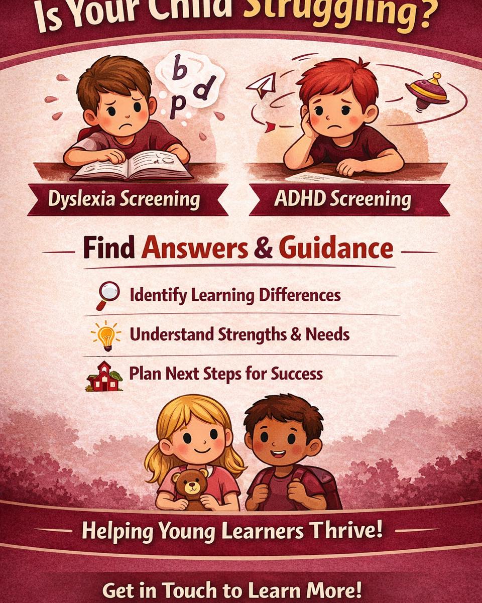 I offer Dyslexia Screening and ADHD Screening, which can provide valuable insights into how a child learns.
These screenings can help to:
• Identify possible learning differences early
• Highlight strengths and areas needing support
• Inform next steps for parents and schools
Early understanding can make a big difference, particularly for younger learners.
If you would like to find out more, please get in touch.