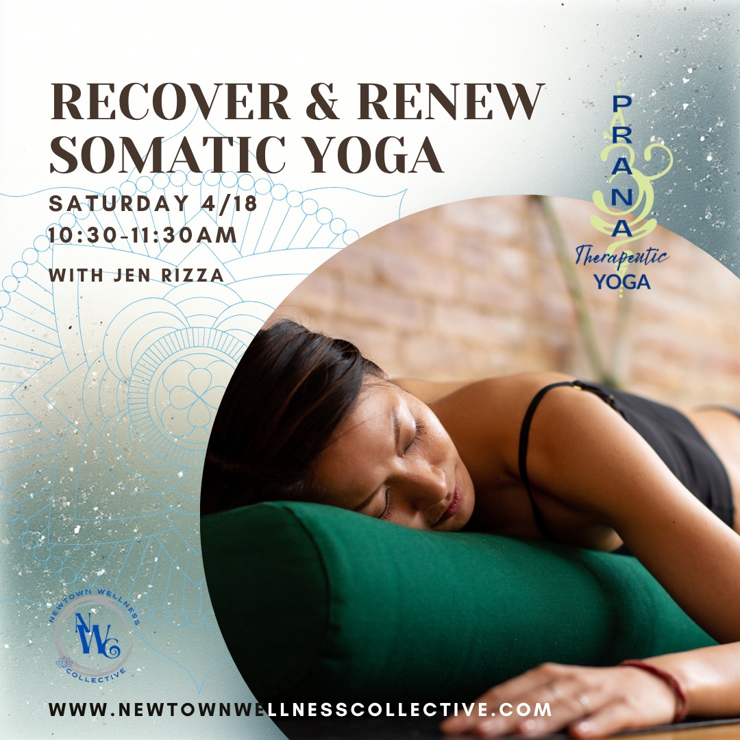 Join Jen Rizza @nittylnct on the mat TOMORROW, Sat, Apr 18th - She's teaching our Recover & Renew Somatic Yoga class! You'll gently ground, discover a sense of 'safe enough,' move the body, and replenish with supported restorative poses. Jen looks forward to seeing you tomorrow!! Sign up NOW!
www.newtownwellnesscollective.com/yoga