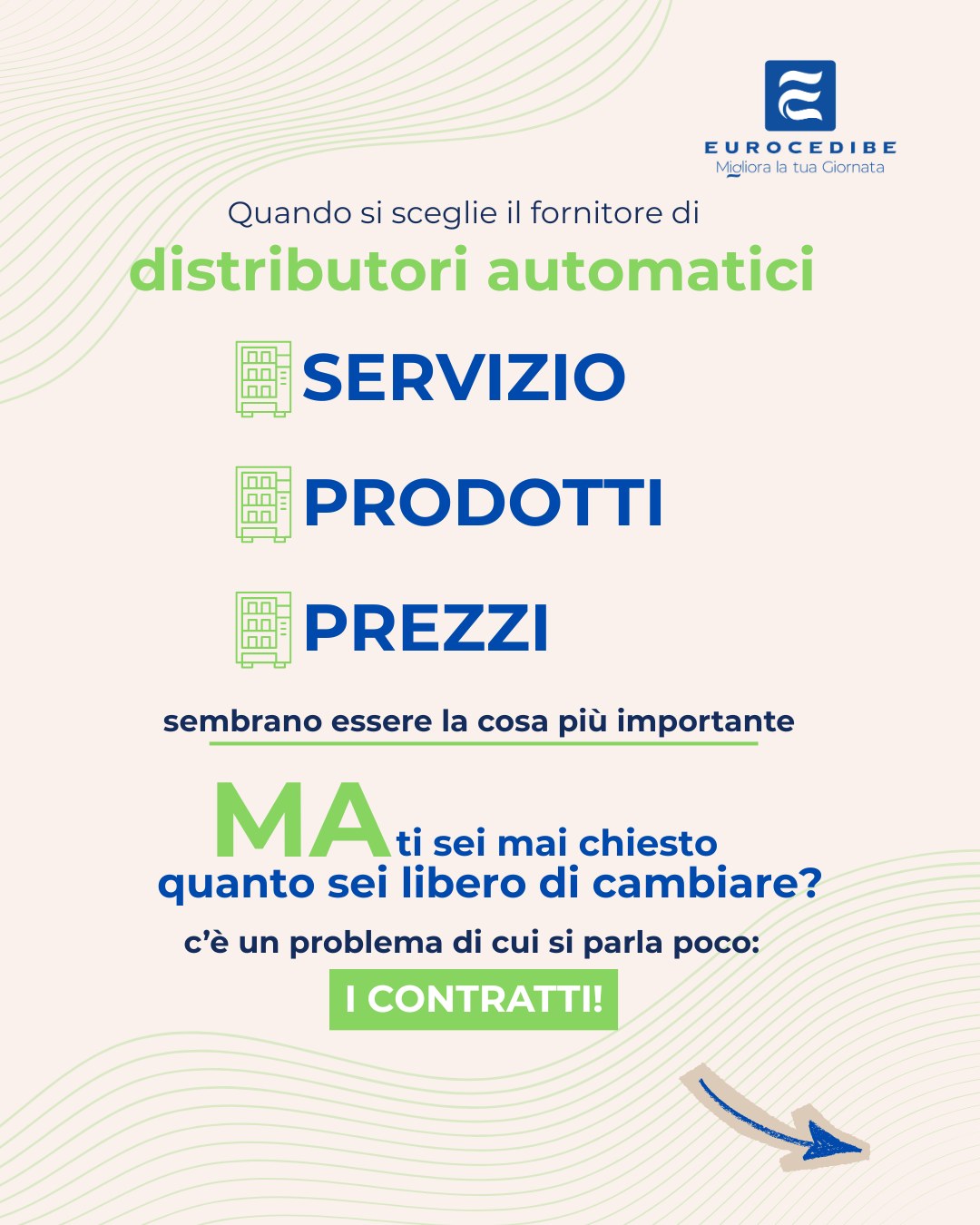 Nel settore dei distributori automatici c’è un problema di cui si parla ancora troppo poco: i contratti.
Molte aziende scelgono un fornitore valutando servizio, prodotti o prezzo,
ma trascurano un aspetto fondamentale: la libertà di poter cambiare.
Perché la realtà è questa: entrare in un contratto è semplice,
ma quando le cose non funzionano più come dovrebbero, uscirne diventa complicato.
Ed è proprio lì che nascono le difficoltà:
vincoli, clausole poco chiare, penali e tempi lunghi che rallentano ogni decisione.
📌 È da questa consapevolezza che nasce il nostro approccio.
❌ Nessuna clausola nascosta
❌ Nessuna penale
❌ Nessun obbligo che ti trattiene
📞 Ti basta contattare il tuo consulente e richiedere la rimozione dei distributori.
Senza stress.
🎯 Perché lavoriamo così?
Perché crediamo che un cliente debba restare
perché è soddisfatto, non perché è obbligato.
Vuoi capire come funziona?
Scrivici “INFO” nei commenti o in privato 👇
🔗 Scopri di più:
www.eurocedibe.it/post/quando-il-contratto-dei-distributori-automatici-diventa-il-problema
#servizi #contratti #fiducia #clientecentrale #eurocedibe #trasparenza #marche #abruzzo #sanmarino #distributoriautomaticitalia
