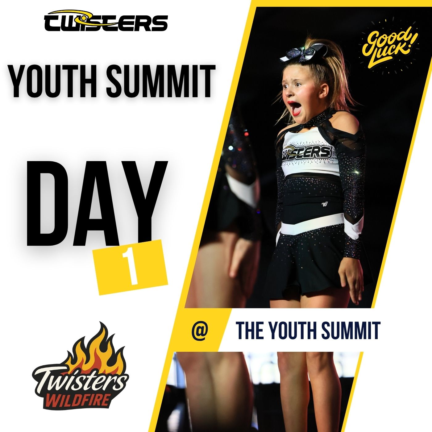 GOOD LUCK TO WILDFIRE AT YOUTH SUMMIT TODAY 🔥 We can’t wait to watch you take the stage!!! #twisterallstars