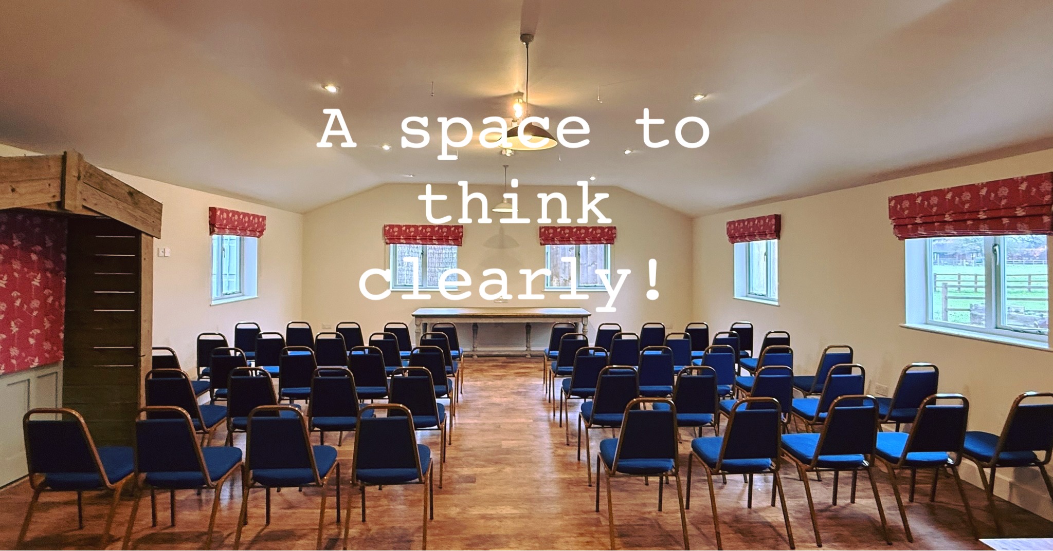 A space to think clearly.
Away from the distractions of the office, our barn offers a calm, focused setting for meetings, workshops, and team sessions.
Natural light, flexible layouts, and a peaceful countryside location—everything you need for productive time together.
Ideal for:
• Team away days
• Training sessions
• Presentations & talks
📩 Enquire to book your next corporate event