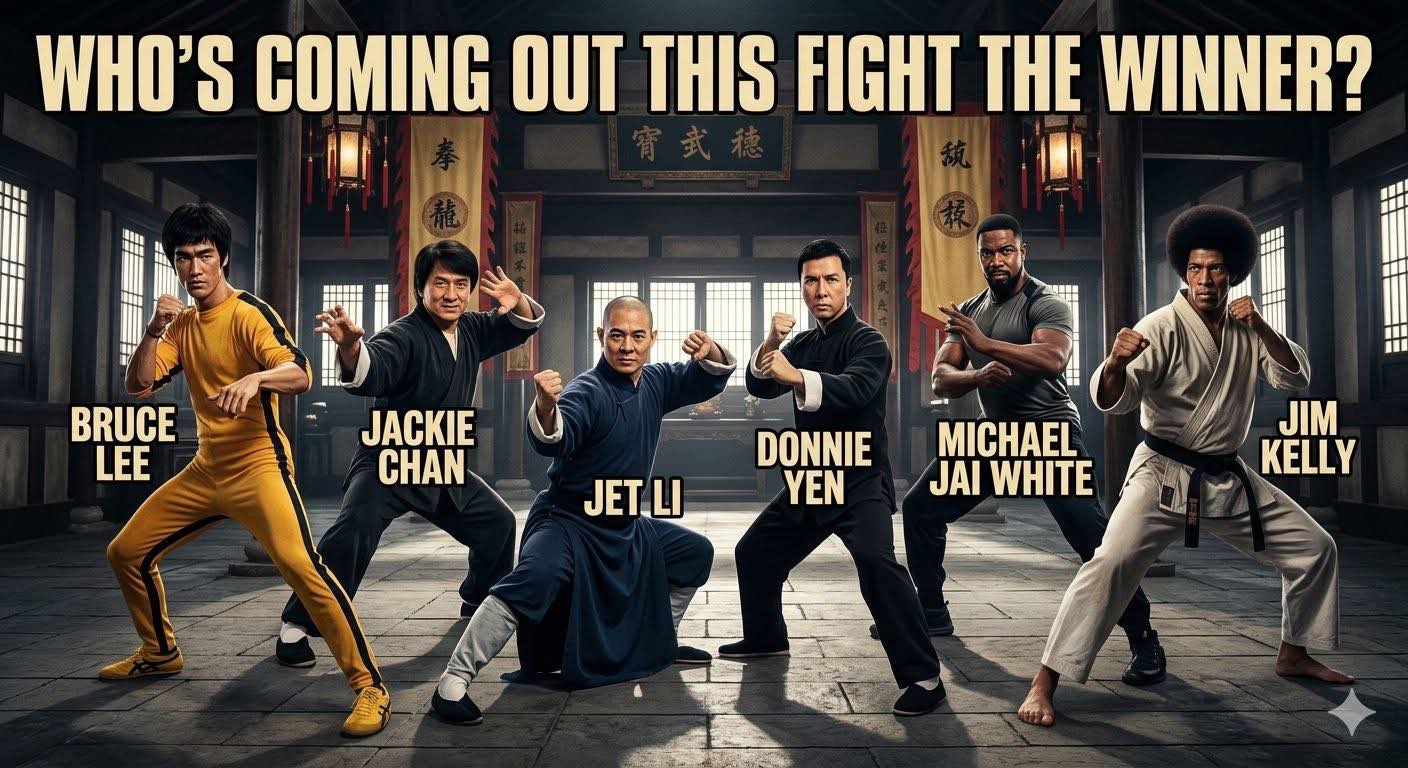 Got this from a fan of our page. THANKS AJ. Who would come out victorious? I’d out my money on Jet Li but I could be wrong.
#martialarts #brucelee #jackiechan #DonnieYen #jetli #michaeljaiwhite #Jim #Kelly #jimkelly #hongkong #shawbrothers