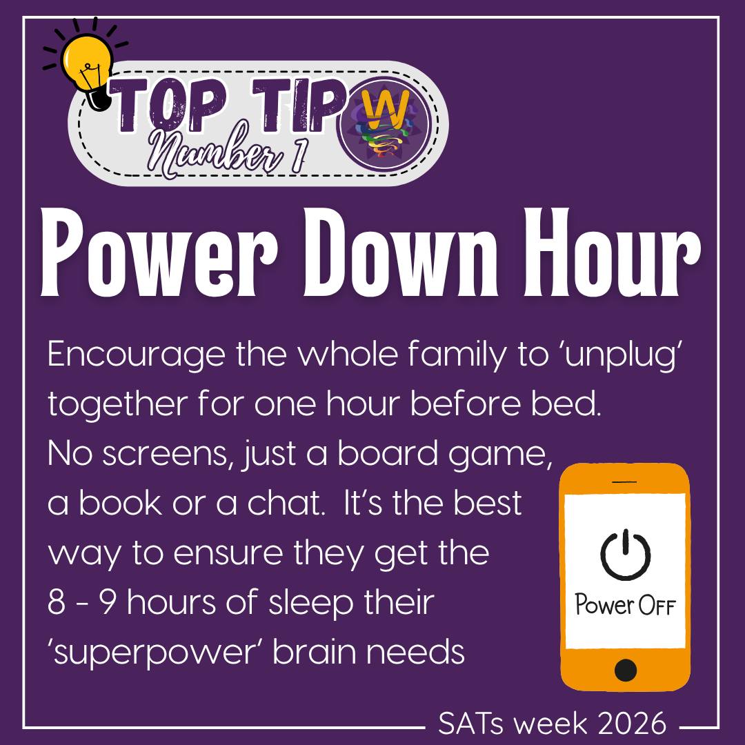 #satstipsforparents #toptips #powerdownhour #winyates