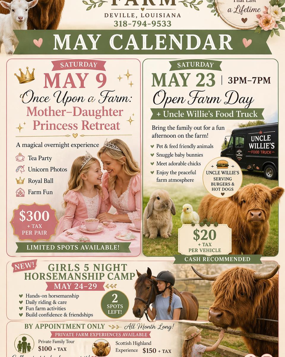 Wow time is flying! We are excited about all the cool things coming up at the #farm in May!
#summercamp #princess #horse