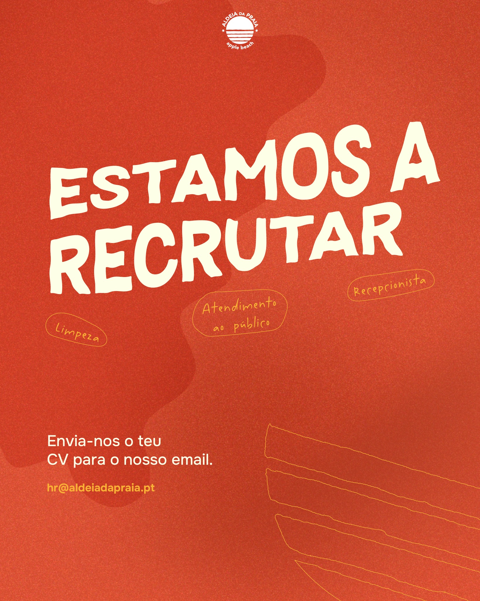 🇵🇹 Junta-te à Aldeia! Precisamos de mais pessoas com boa energia.
Estamos a recrutar para:
receção, limpeza e atendimento ao público.
Se gostas de trabalhar com pessoas, ao ar livre e num ambiente descontraído…
Envia o teu CV para hr@aldeiadapraia.pt
🇬🇧 Join Aldeia! We’re looking for more good energy.
We’re hiring for:
reception, cleaning and customer service.
If you enjoy working with people, outdoors and in a relaxed environment…
Send your CV to hr@aldeiadapraia.pt
#AldeiaDaPraia #Recrutamento #EmpregoLisboa #Sintra #JobOpportunity #LisboaJobs
