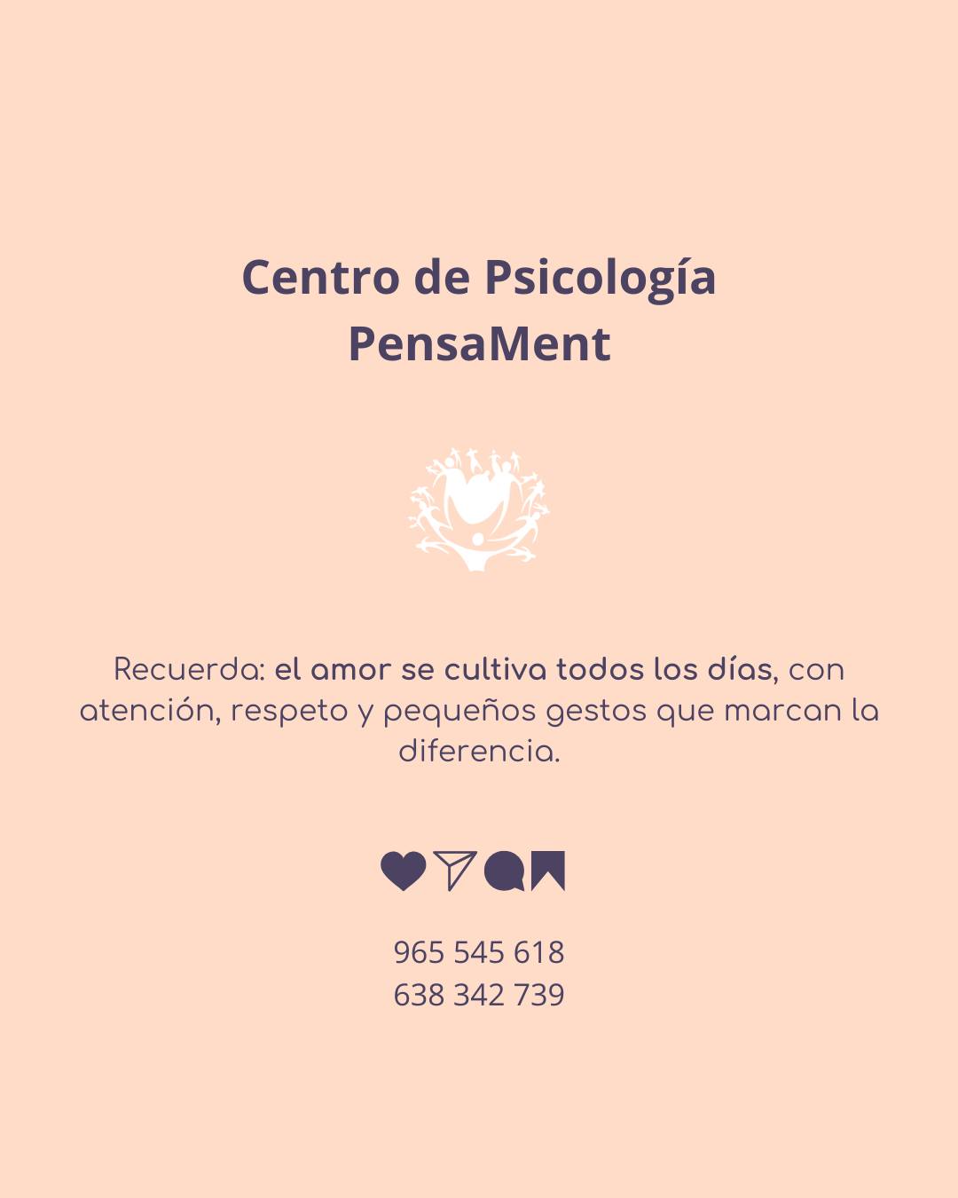 💑 ¿Cómo cuidar la pareja y fortalecer el vínculo?
No se trata solo de grandes gestos, sino de pequeños hábitos diarios que mantienen la conexión.
#pensament #psicologia #centropsicología #recursospsicológicos #asesoramiento #tratamiento #terapia #ayuda #alcoy #centropsicologico #psicologiaalcoy #psicologosalcoy #terapia #terapiacognitivoconductual #terapiaonline #bienestaremocional #saludmental #bienestar #crecimientopersonal #autoconocimiento #reflexiondiaria #amor #parejasana #vínculoemocional #comunicación #relacionesfelices
