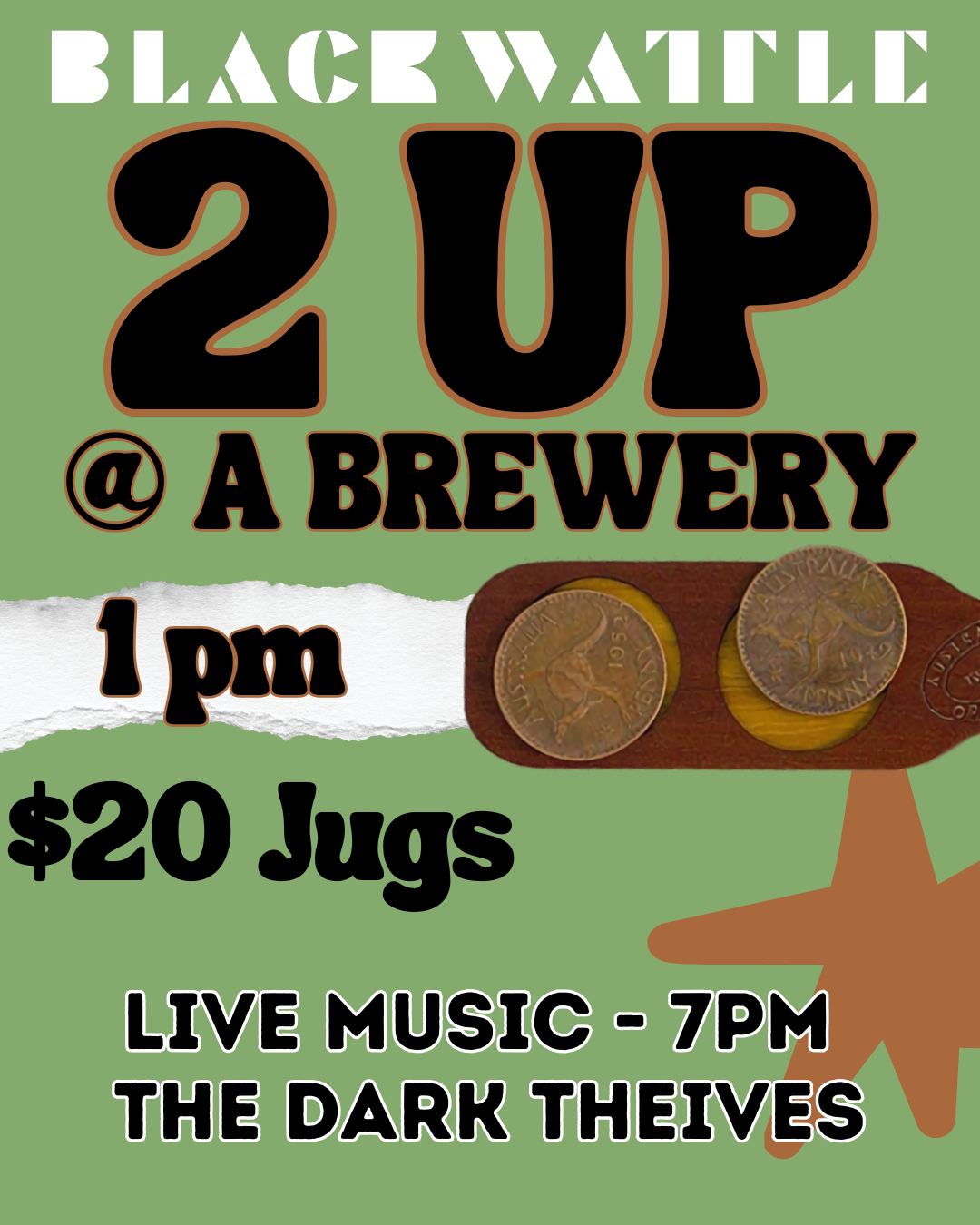 THE COINS ARE FLYING AT BLACKWATTLE. 🪙🔥
Saturday is all about the three big M’s: Music, Match-ups, and MONEY (well, 2-Up).
We’re hosting the ultimate Anzac Day Saturday. Get down early to secure your spot by the 2-Up ring and settle in for a massive double-header of Super Rugby.
Schedule:
✅ 2-Up – All afternoon in the brewery.
✅ Brumbies vs Hurricanes – 3:05 PM
✅ Reds vs Blues – 5:35 PM
✅ Live Tunes – All day long.
The beer is cold, the food is hot, and the coins are ready. Who’s heading into the circle? 👇
#2UpSydney #Blackwattle #AnzacDay2026 #SuperRugbyPacific #SydneyBrewery #Alexandria