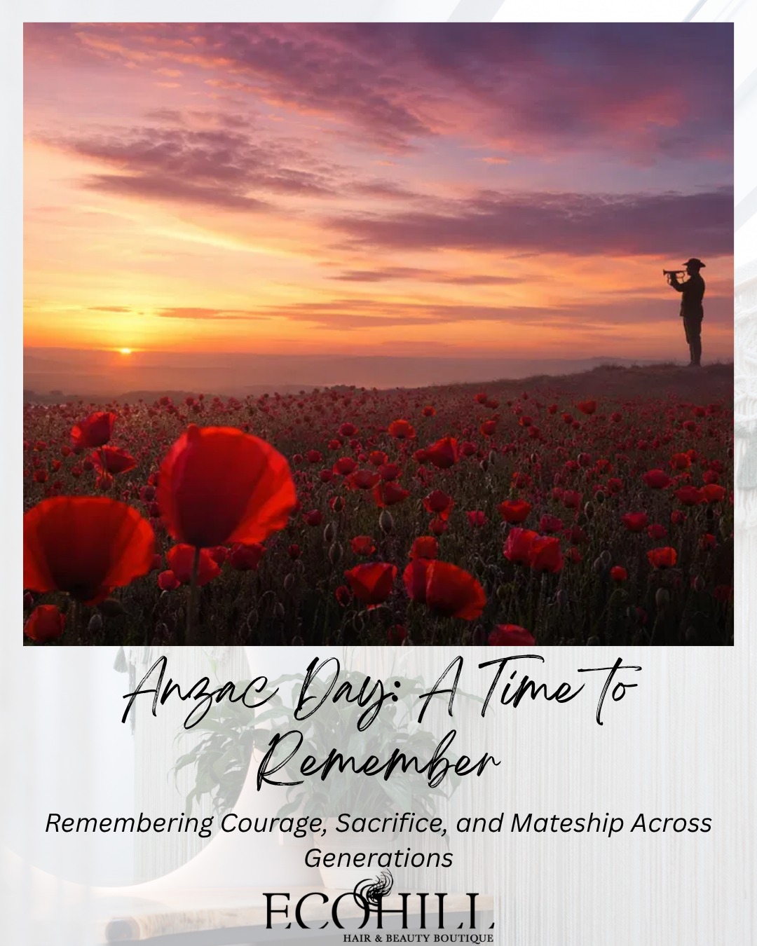 On Anzac Day, we pause to honor the extraordinary courage, sacrifice, and unwavering spirit of the Australian and New Zealand Army Corps. Their legacy reminds us of the profound cost of freedom and the enduring values of mateship and service.
Today, and always, we remember those who have served and continue to serve our nation.
Lest We Forget. 🌺
Please note: Our business will be closed today as we observe Anzac Day. We will reopen on Tuesday at our regular hours.
#AnzacDay
#LestWeForget
#Remembrance
#Australia
#NewZealand
#WeWillRememberThem
#26YearsInService
#EcoHillHairBoutique