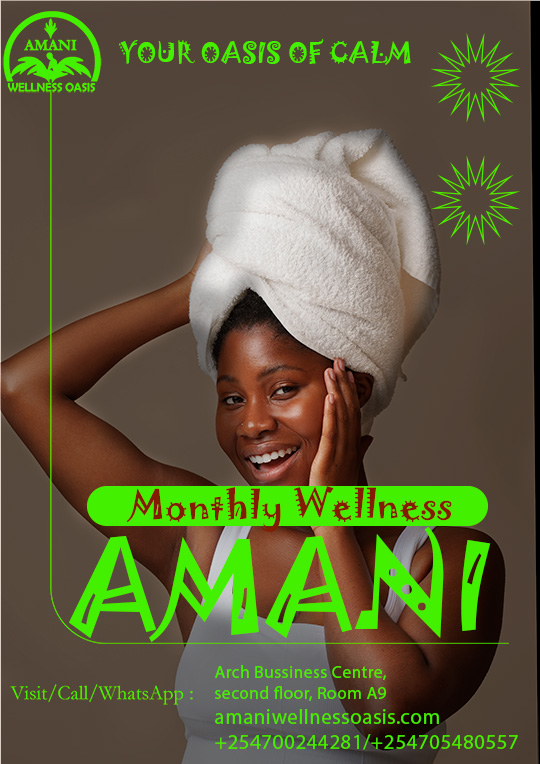 Monthly Wellness
Wellness is not a one-time thing — it’s something you build over time. Taking care of your body regularly helps reduce stress, ease tension, and keep you feeling balanced.
Make self-care part of your monthly routine, not just when your body feels tired.
Consistency is what keeps your body feeling its best.
📍 Arch Business Centre, 2nd Floor, Room A9, Along Eastern Bypass
📞 0700 244 281 | 0705 480 557
#MonthlyWellness #SelfCareRoutine #BodyWellness #AmaniWellnessOasis
