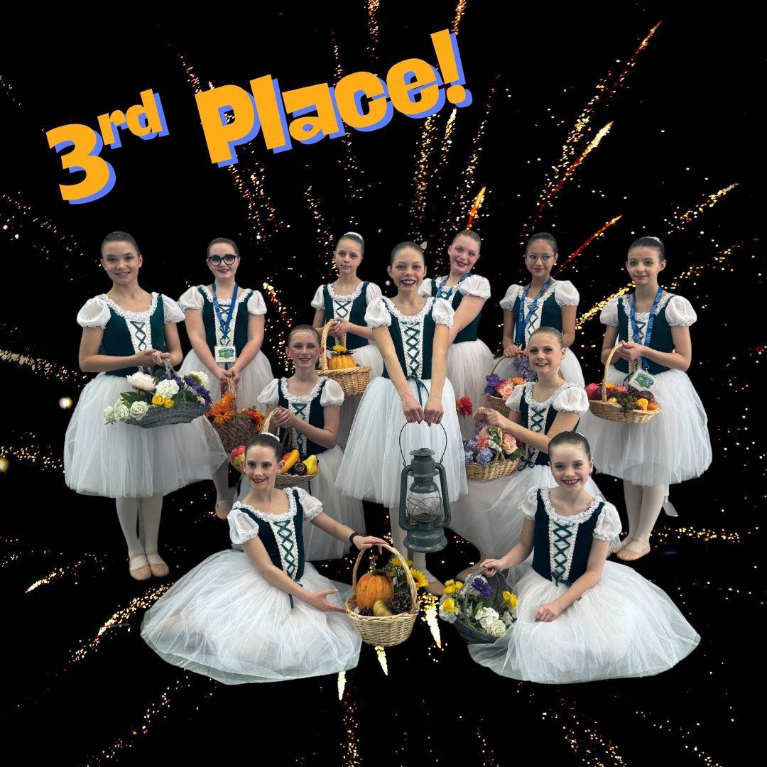 💐 “Road to the Faire” placed tied for 3rd last night for their Junior Ballet group at The Performer! Great work, dancers! ✨ #balletnallthatjazz