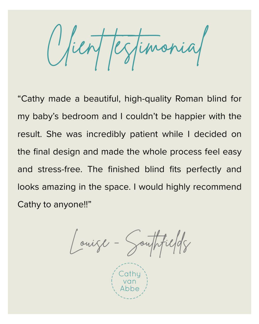 It's so lovely getting feedback from clients... like when you get a pat on your back from your Line Manager, I guess?
Being self-employed you don't get structured appraisals or promotions that confirm you're doing well so getting reviews is always such a bonus!
#romanblindmakers #cushionmakers #tootingnewsie #fulham #romanblindmaker #balhamnewsie #softfurnishing #TootingBec #southlondon #softfurnishings #tooting #southwestlondonmums #tootingmums #balhamlife #madetomeasure #cushioncover #windowtreatments #curtainmaker #earlsfield #handmade #balham #wandsworth #localmaker #localmakers #bespoke #smallbusiness #reviews #clienttestimonial #windowtreatments