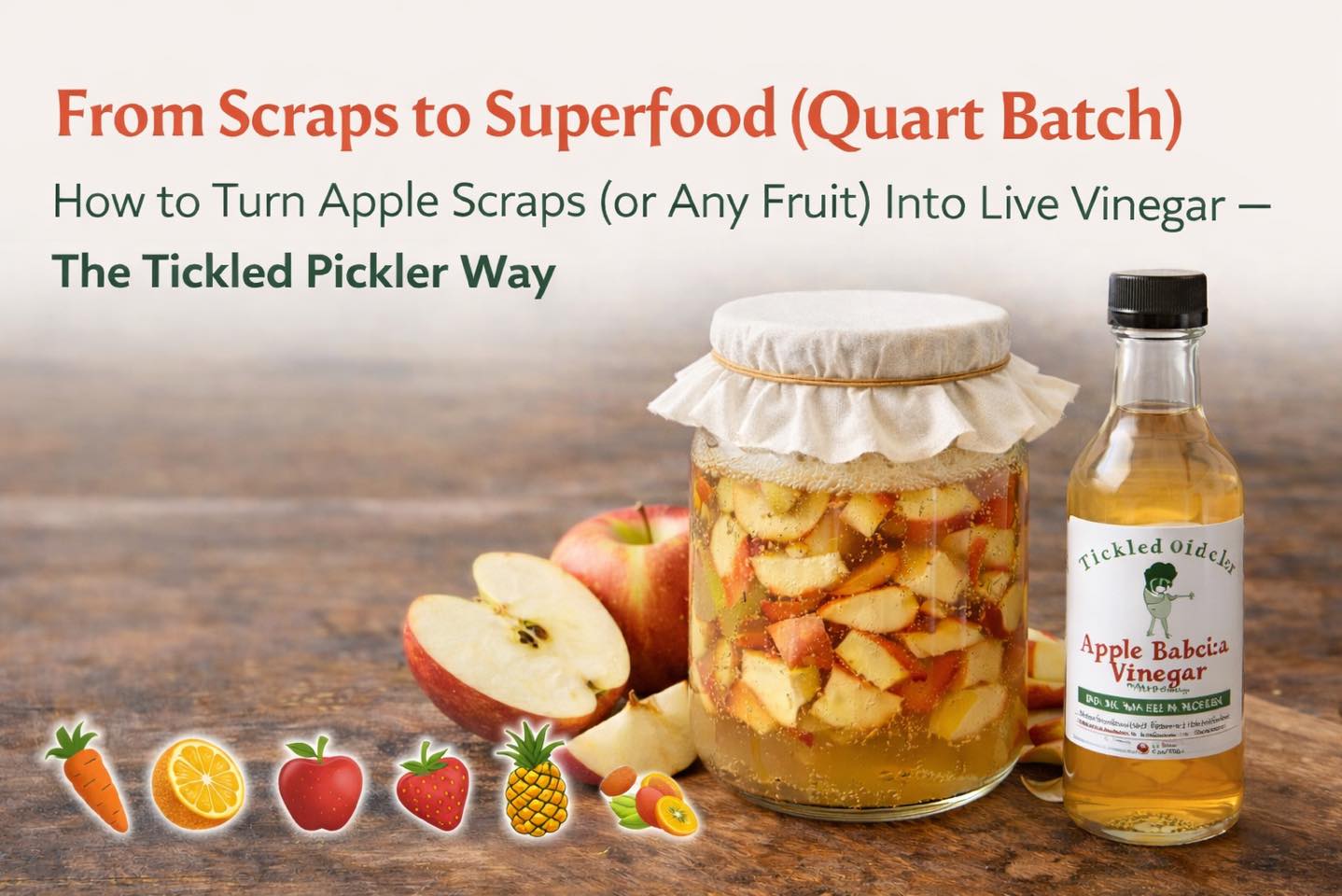 🍎🍊✨ From Scraps to Sips — Real Fermentation Magic ✨🍓🍍
You’ve been tossing apple scraps… and maybe citrus peels, berry bottoms, or pineapple skins too… haven’t you? 😏
Yeah, we’re gonna fix that.
That “scrap pile”?
👉 It’s actually the beginning of something alive, bold, and seriously flavorful.
We just dropped a new blog showing you how to turn apple scraps or other fruit leftovers into your own raw, living vinegar — packed with character, complexity, and gut-loving goodness. 💥
No shortcuts. No boring vinegar.
Just real fermentation happening right on your counter.
💡 Inside the blog:
✔️ How to use apple scraps or mix in other fruits
✔️ Why our live vinegar jumpstarts your batch
✔️ The simple quart-size method (no guesswork)
✔️ Tips like freezing scraps + boosting fermentation
If you’ve been curious about fermentation…
👉 this is your easiest (and most satisfying) place to start.
🍏🍊🍓 Turn scraps into something spectacular.
🍍 Turn bland into GRAND.
🔗 Read it here:
https://www.thetickledpickler.com/post/from-scraps-to-superfood-quart-batch-how-to-turn-apple-scraps-or-any-fruit-into-live-vineg
#TheTickledPickler #LiveVinegar #FermentationStation #FoodScienceFun #GutHealth #DIYFerments #AppleVinegar #ZeroWasteKitchen #SustainableLiving #BreakTheBland #embracethetang