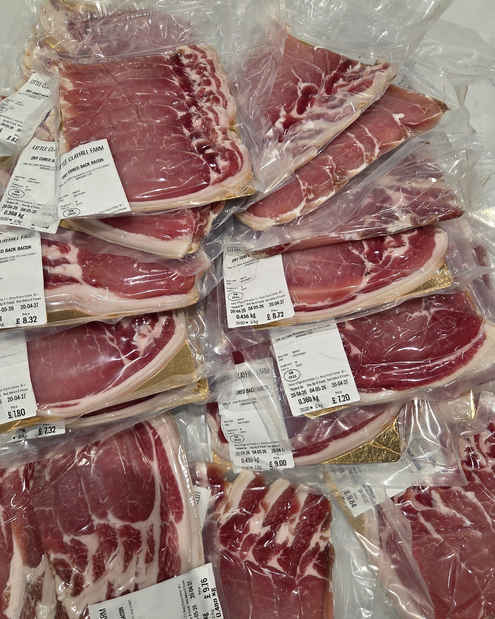 Our Butcher has arrived with our bacon today. If you have been waiting for our bacon We are in the farm shop untill 5pm today then 10am - 1 pm Saturday and Sunday