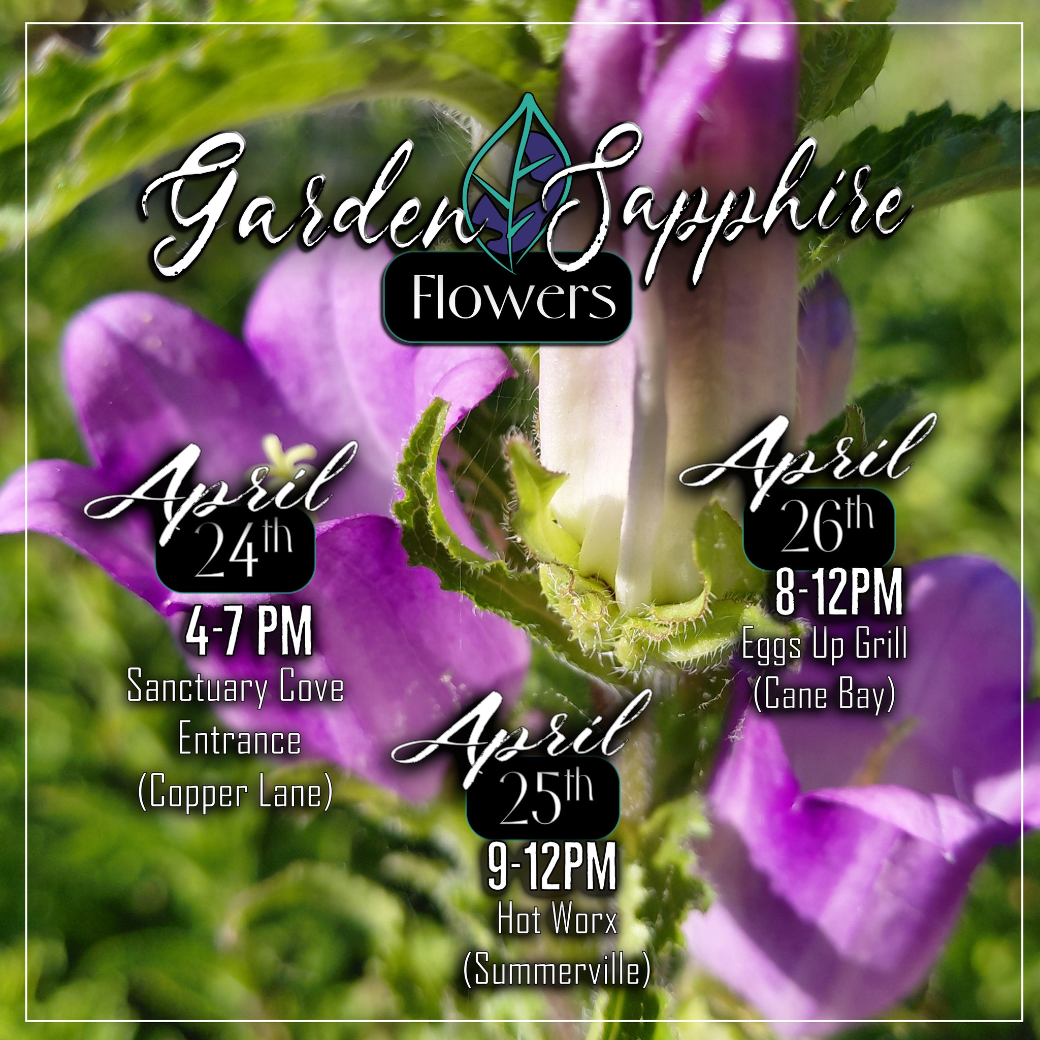 We are rounding out this DRY April with Beautiful Blooms! The bouquets are FULL of color and style. You don't want to miss it!
We are out and about this weekend, so you will have more than one chance to catch us. If you miss our usual Friday evening stand, make sure you stop by HotWorx on Saturday morning or Eggs Up Grill on Sunday.
Can't wait to see you!!
@followers