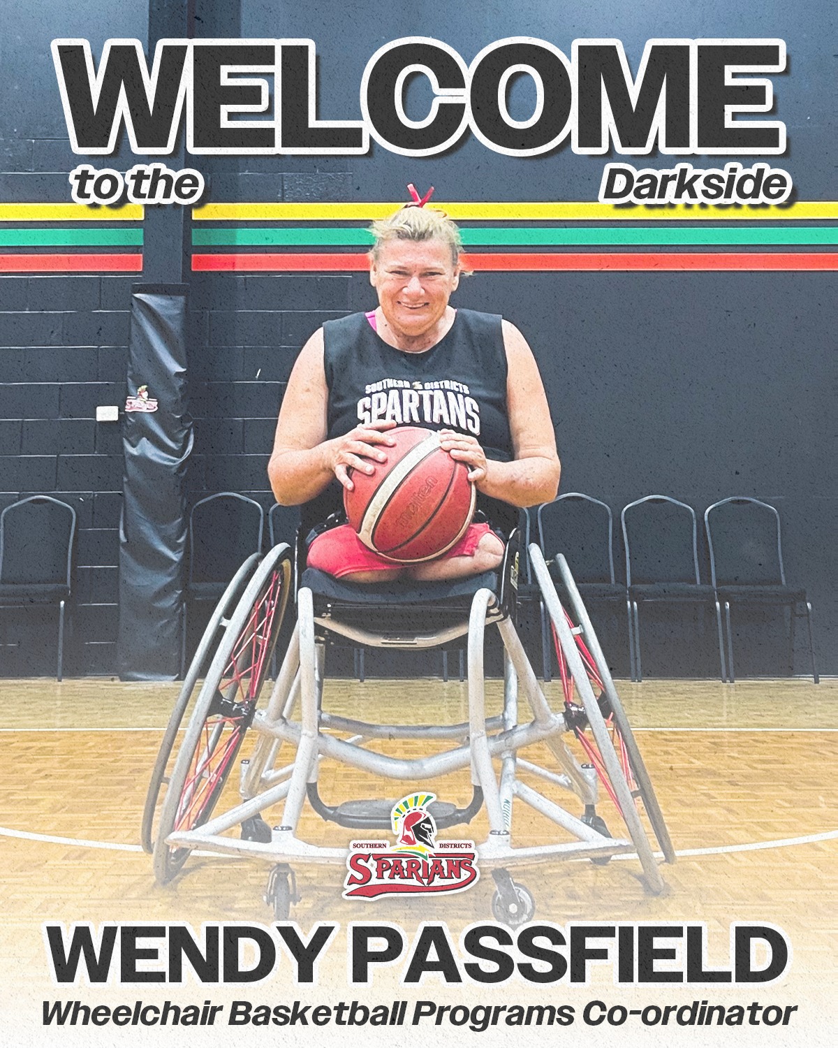 𝗪𝗘𝗟𝗖𝗢𝗠𝗘 𝗧𝗢 𝗧𝗛𝗘 𝗗𝗔𝗥𝗞𝗦𝗜𝗗𝗘, 𝗪𝗘𝗡𝗗𝗬!
Southern Districts is excited to welcome Wendy Passfield to the Darkside.
Wendy will be taking over the running of our Wheelchair Basketball Programs, and we couldn't be more excited to have her knowledge and experience here to help grow our program 💪🏻
Welcome Wendy!
#DarksideFamily