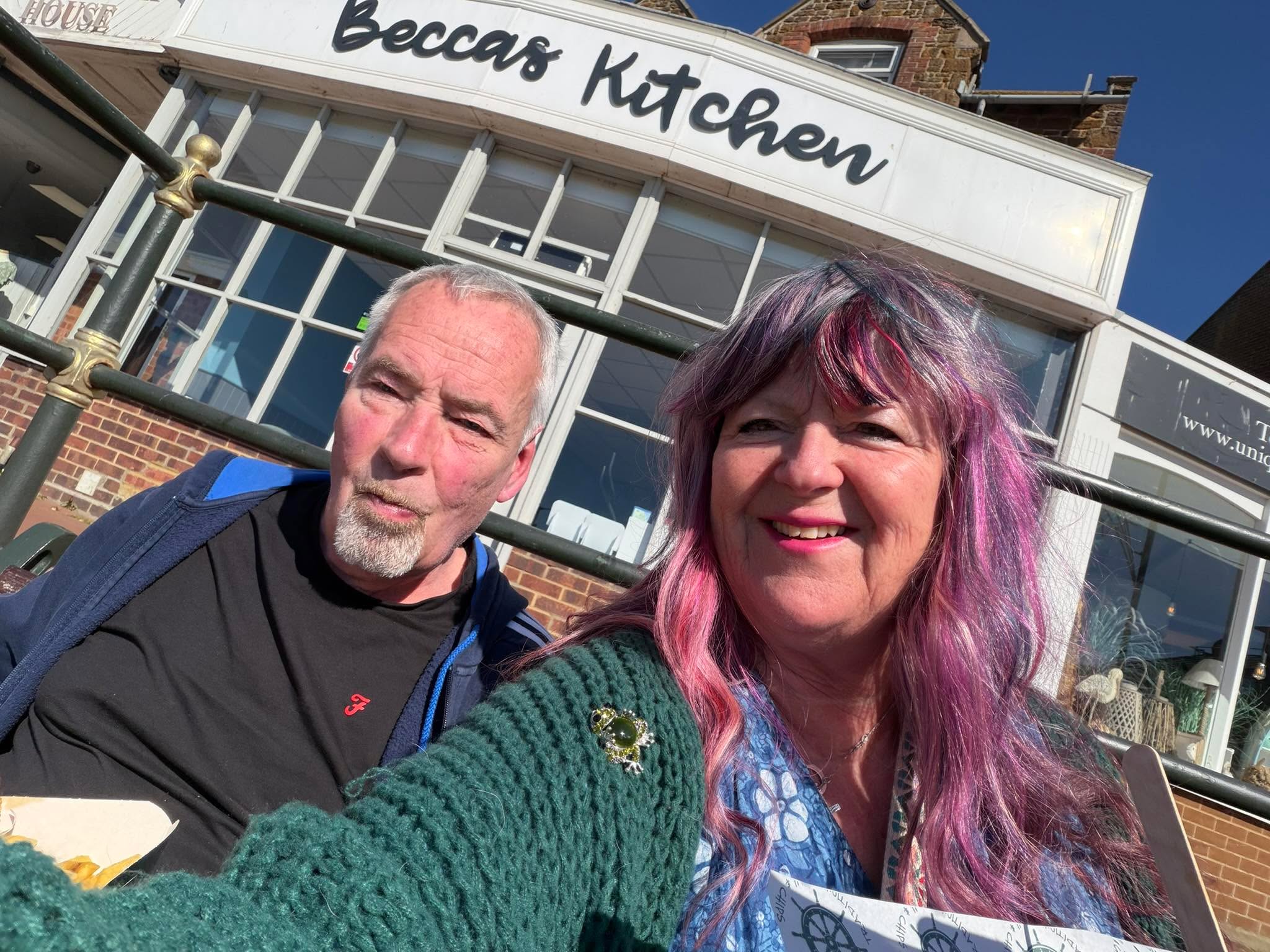 Away for the weekend with Adi… today at Hunstanton, fish and chips … proper job !!!!!!