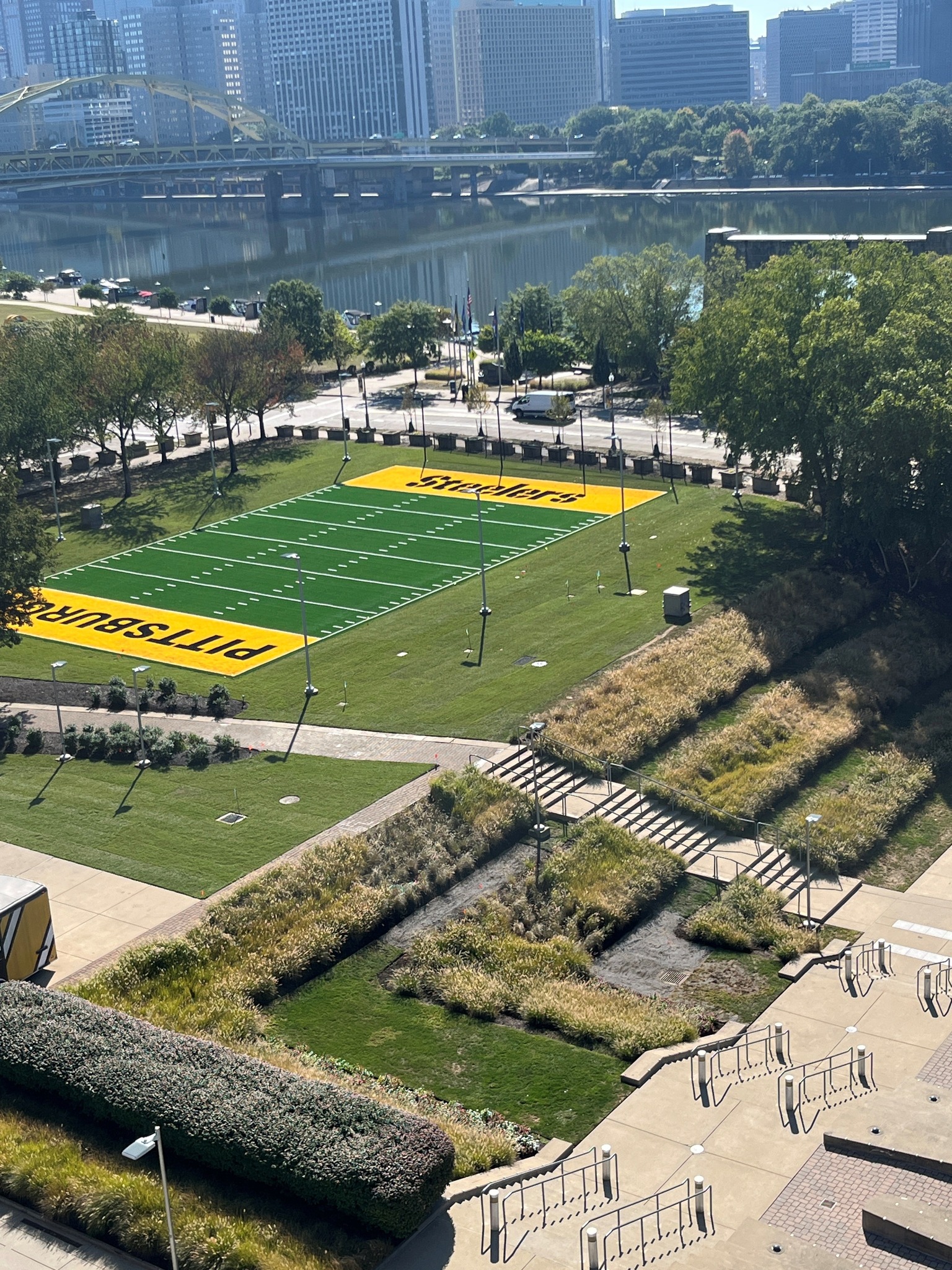 🏈 With the 2026 NFL Draft underway in Pittsburgh, we’re highlighting one of our projects that is seeing a lot of traffic this weekend: the turf lawn at Acrisure Stadium.
Stahl Sheaffer provided services for this project, including surveying, site design, permitting, and construction inspection. The new outdoor field at Acrisure Stadium is a 10,000 to 12,000 square foot artificial turf field, and is called the “South Lawn Project”, installed for youth sports and community events, and serving as a central hub for the 2026 NFL Draft.
👉 View the full project and scope details on our website: https://www.stahlsheaffer.com/projects-2/pittsburgh-steelers-acrisure-stadium-turf-lawn