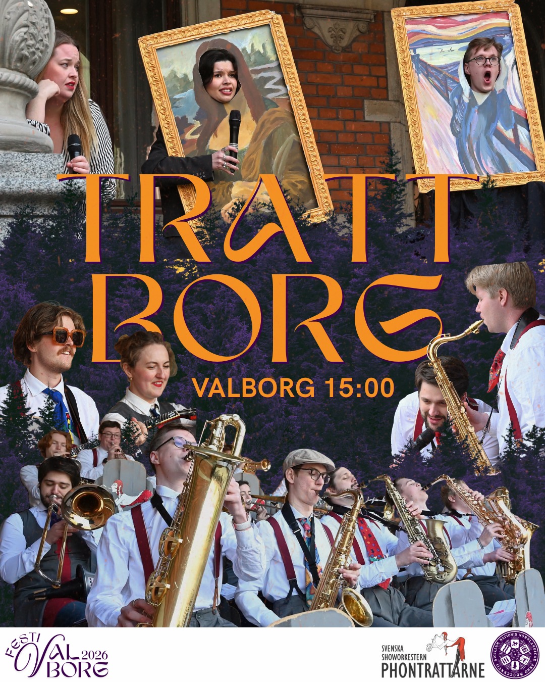 đVĂLKOMNA TILL TRATTBORG! đ
PÄ Valborg (30/4) kl. 15:00 bjuder föreningen Phontrattarne pÄ jazz- och swingkonsert pÄ den stora trappen (Gamla delen, mitt emot Än).
SvÀng förbi eller njut av musiken i kön in till festivalomrÄdet!
Helt gratis och inget ID eller nationskort krÀvs.
VĂ€lkomna!
___
đWELCOME TO TRATTBORG! đ
On Valborg (30/4) at 15:00, one of the nation's associations, Phontrattarne, welcomes you to a jazz- and swing concert on the nation's stairs (facing the river).
Swing by, or enjoy the music from the queue to the festival area!
No extra cost, and no need for ID and nation card.
Welcome!
