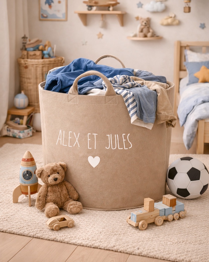 Le panier qu’on adore autant pour son style… que pour tout ce qu’il cache dedans.
Jouets, linge, plaids, petits trésors du quotidien… il accueille tout sans jamais perdre en élégance. Un vrai allié pour ranger sans (trop) râler, et surtout pour apporter une jolie touche déco à la maison.
Dans une chambre d’enfant, un salon ou une salle de bain, il trouve toujours sa place. Pratique et esthétique à la fois, c’est typiquement le genre d’objet qu’on utilise tous les jours sans s’en lasser. 
Et bien sûr, personnalisable. Un prénom, un mot, une petite signature… pour transformer un simple panier en objet unique et plein de sens.
Le petit plus ? Une idée cadeau aussi utile qu’originale, qui plaît autant aux parents qu’aux enfants.
#luzetnina #decointerieur #rangementmalin #cadeaupersonnalise #ideecadeau