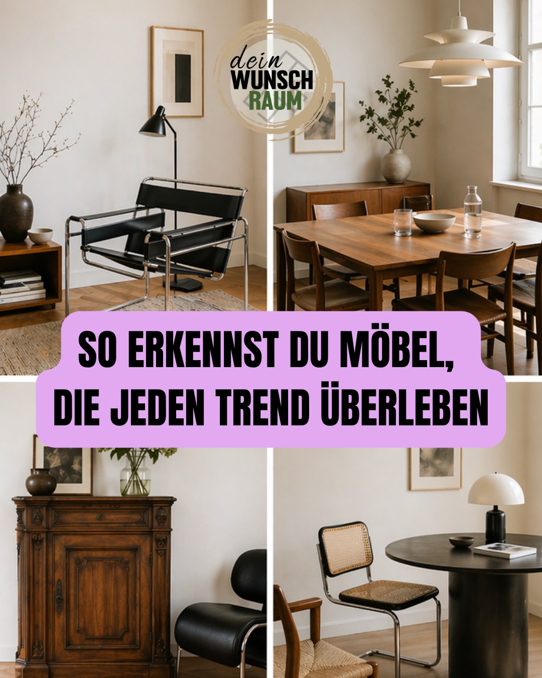 Zeitlosigkeit ist kein Werbeversprechen. Zeitlosigkeit ist messbar. 📏
Swipe durch die Merkmale, an denen du erkennst,
ob ein Möbel wirklich bleibt oder in 5 Jahren im Sperrmüll landet. 🛋️➡️🗑️
Diese Kriterien stammen aus der Klassischen Moderne (Bauhaus, Werkbund) 🏛️ und wurden von Dieter Rams in seinen 10 Thesen weitergeführt.
Sie sind bis heute der Maßstab. ✅
Welches deiner Möbel erfüllt alle 5 Punkte? Schreib's in die Kommentare. 👇
Für eine individuelle Einschätzung deiner Räume: schreib "BERATUNG" in die Kommentare. 💬